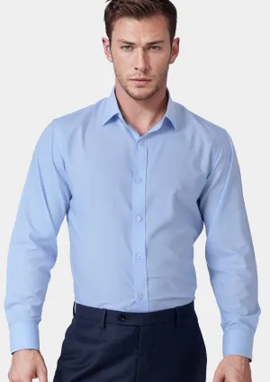 Pale Blue Cotton Broadcloth Shirt