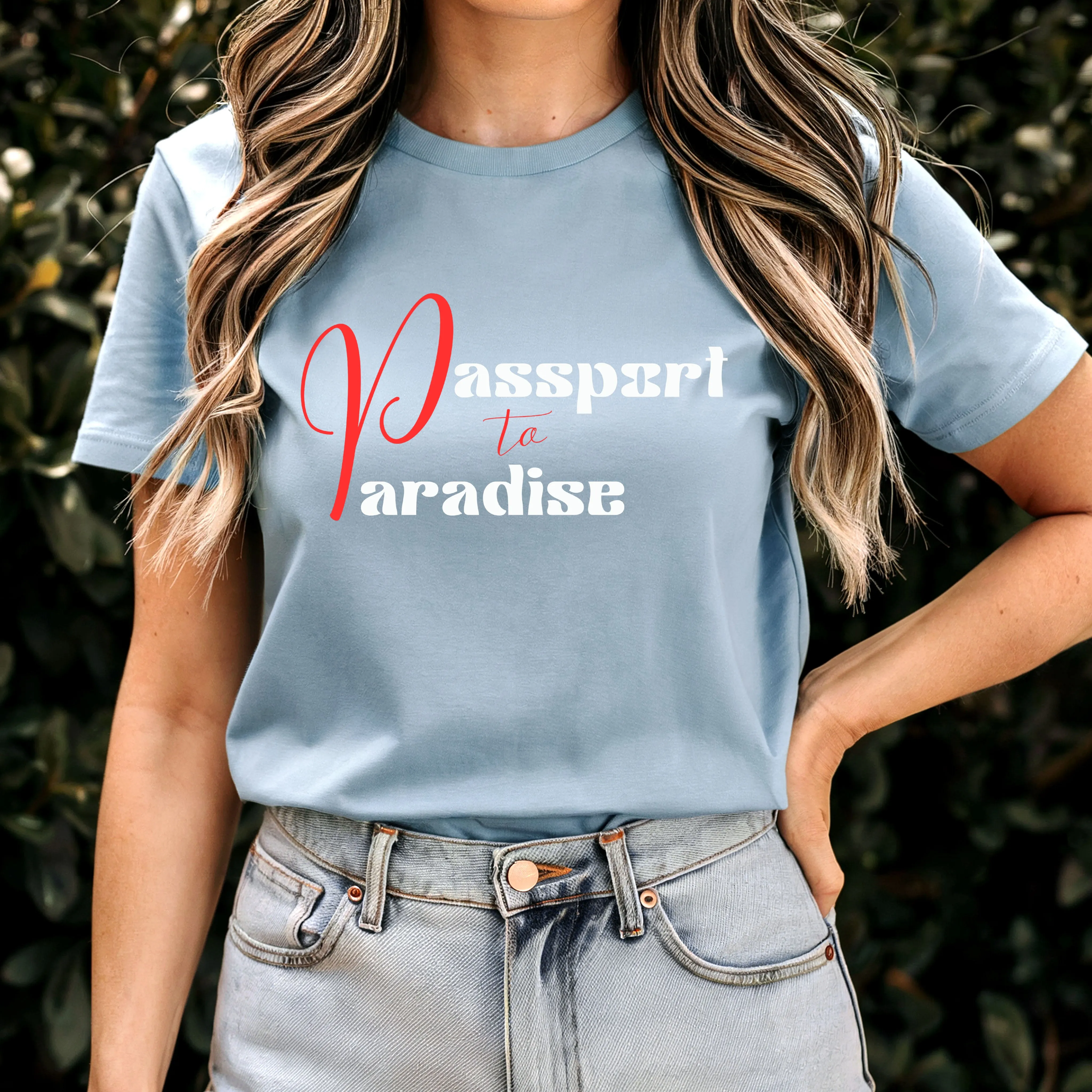 Passport To Paradise Shirt For Women Vacation Shirt, Girls Trip Shirt, Cute Travel Shirt, Airplane Shirt, Cruise Shirt Travel Gifts For Her