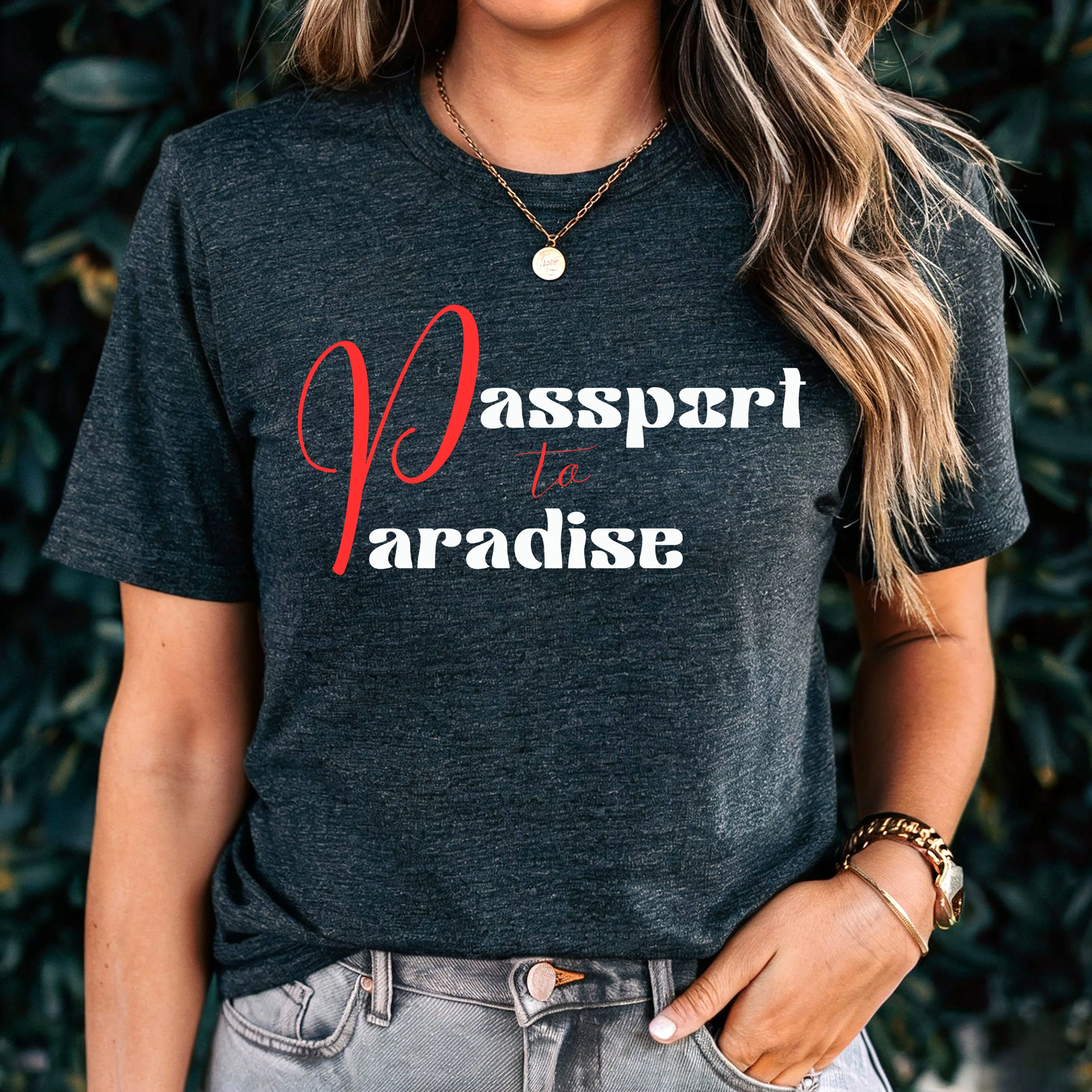 Passport To Paradise Shirt For Women Vacation Shirt, Girls Trip Shirt, Cute Travel Shirt, Airplane Shirt, Cruise Shirt Travel Gifts For Her
