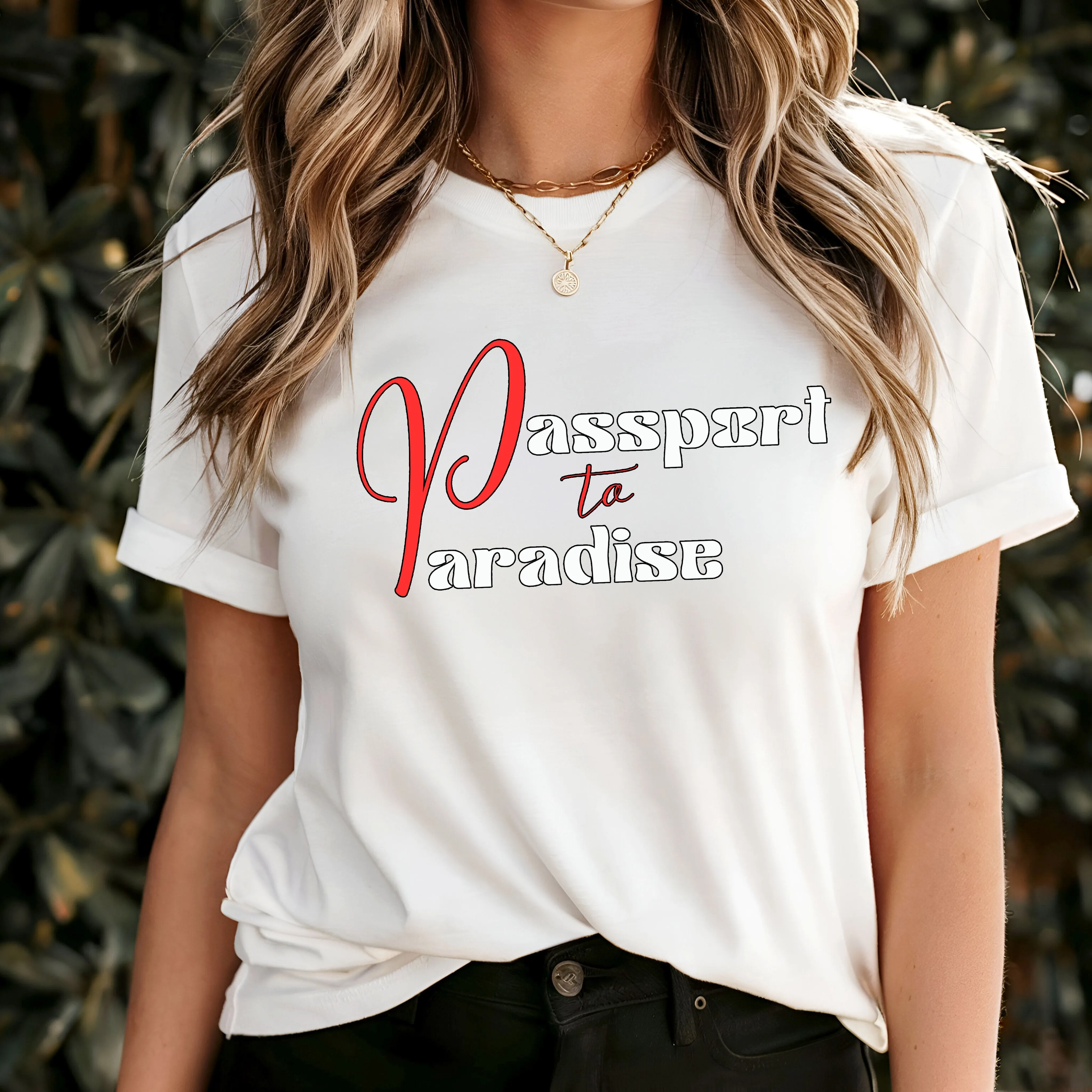 Passport To Paradise Shirt For Women Vacation Shirt, Girls Trip Shirt, Cute Travel Shirt, Airplane Shirt, Cruise Shirt Travel Gifts For Her