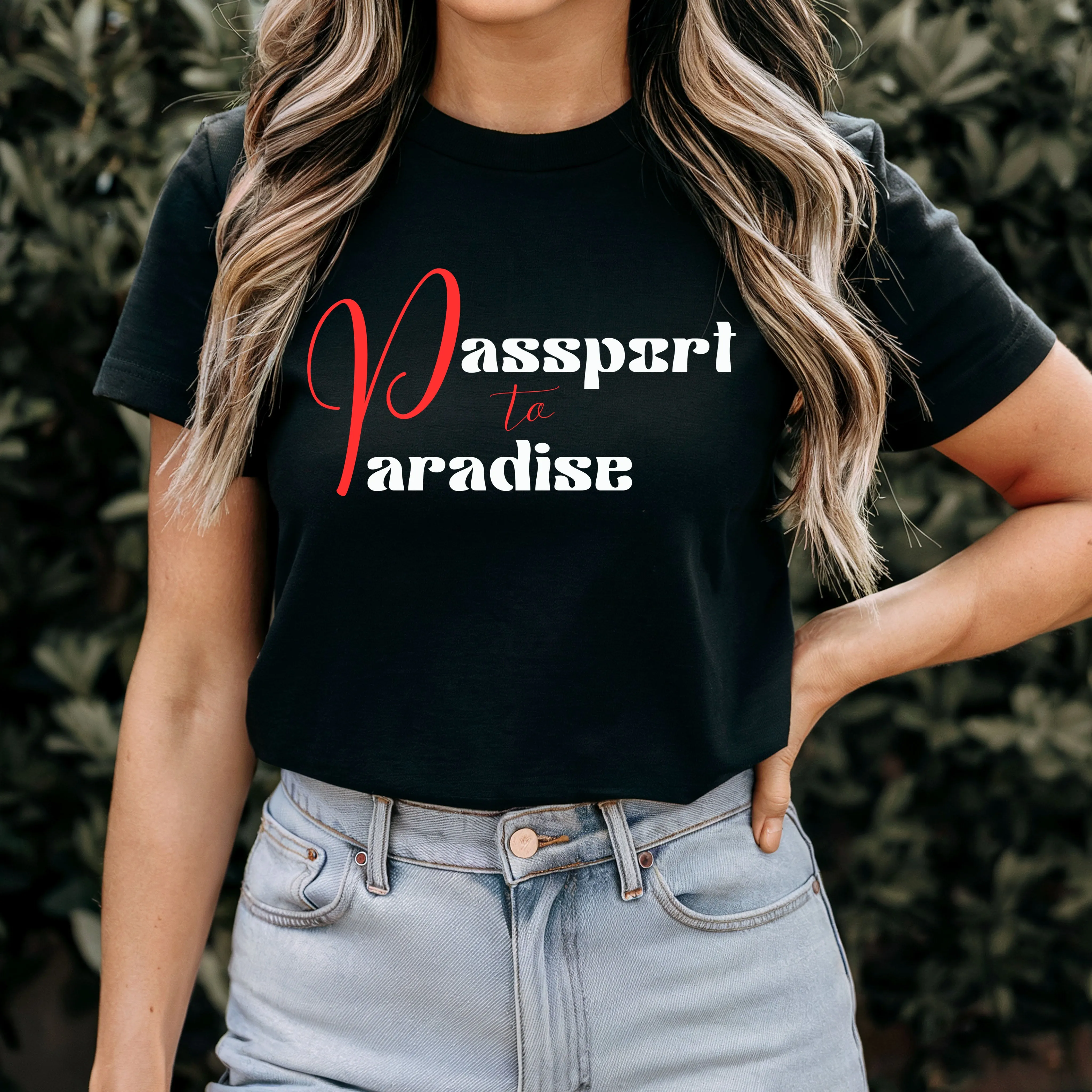 Passport To Paradise Shirt For Women Vacation Shirt, Girls Trip Shirt, Cute Travel Shirt, Airplane Shirt, Cruise Shirt Travel Gifts For Her