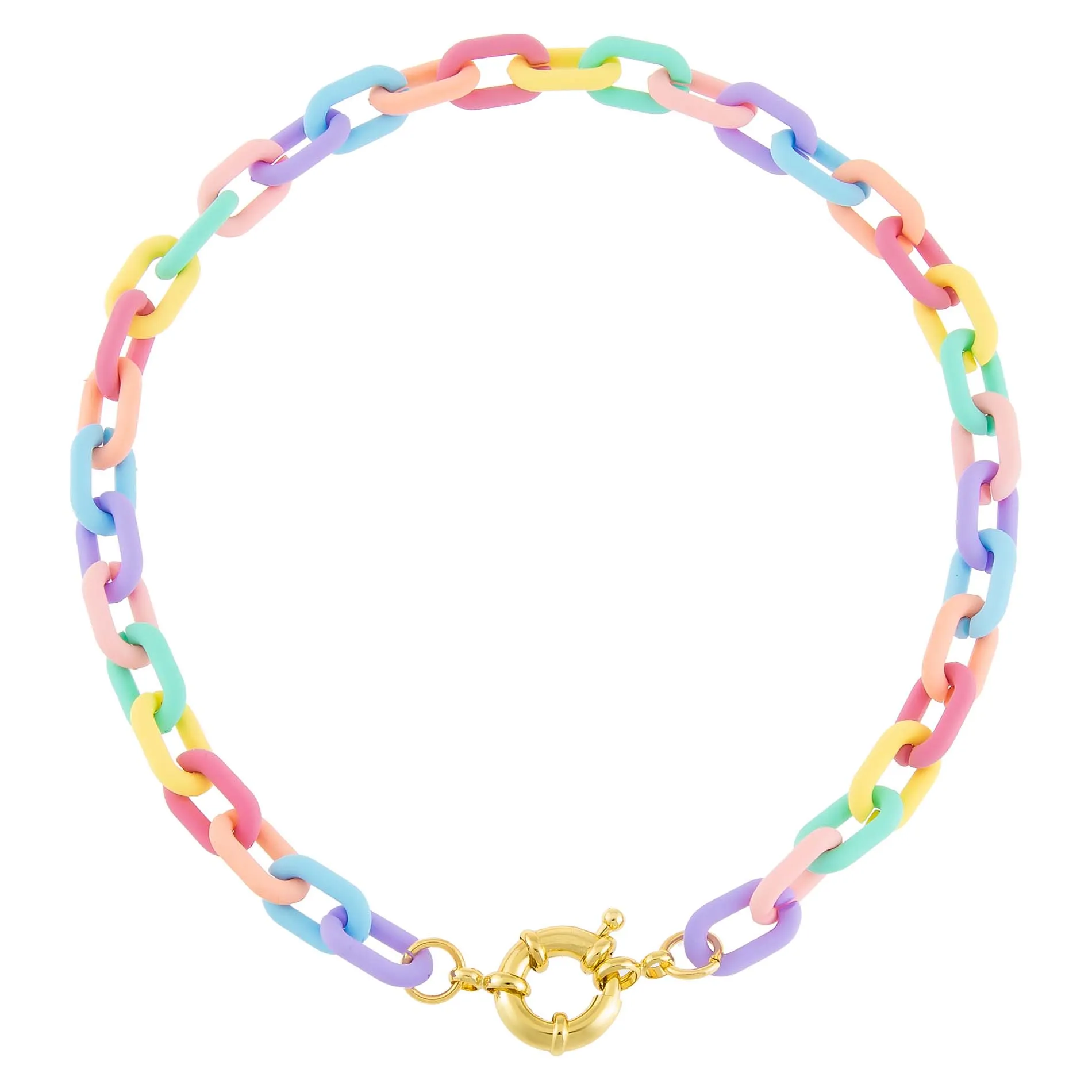 Pastel Paper Clip Link Toggle Choker