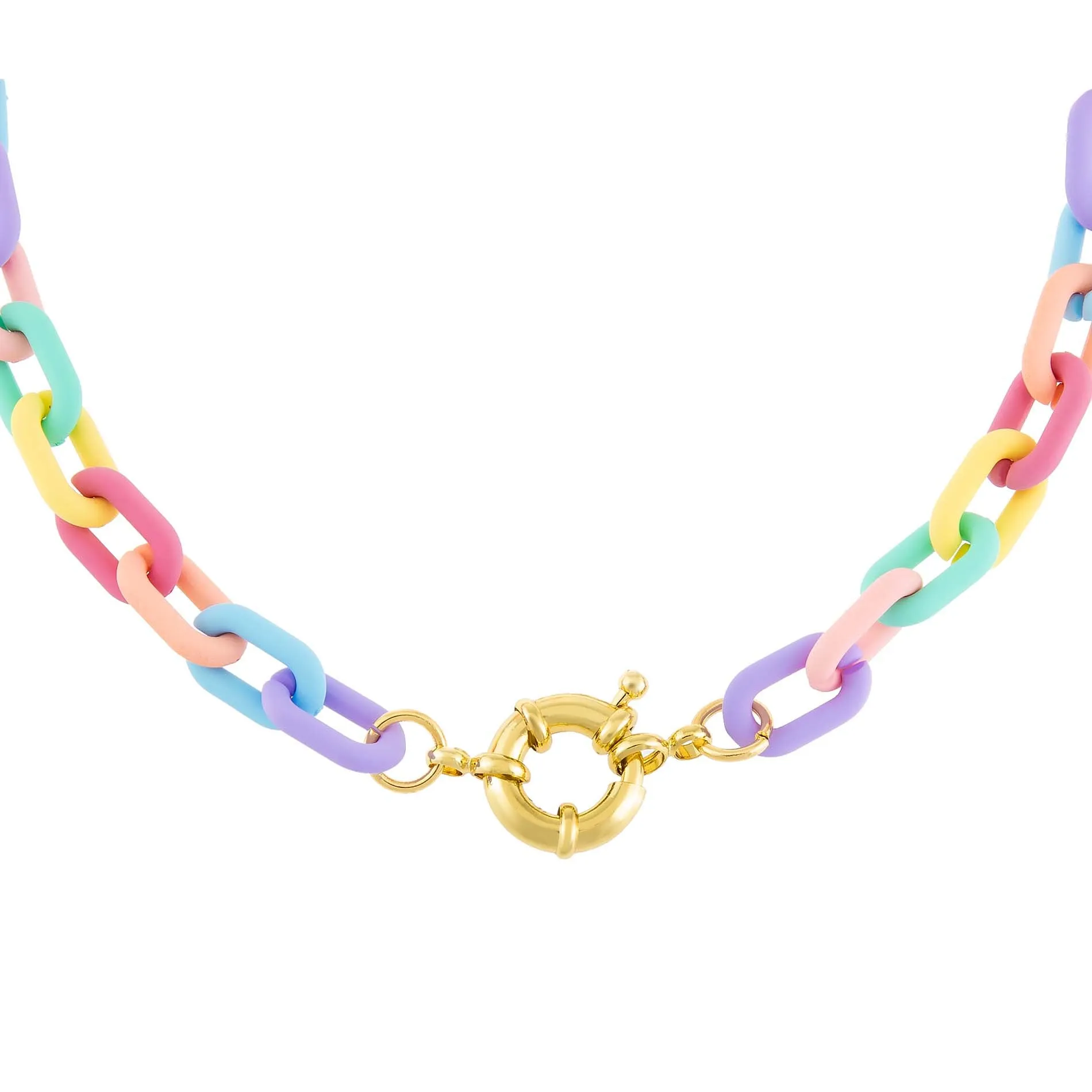 Pastel Paper Clip Link Toggle Choker