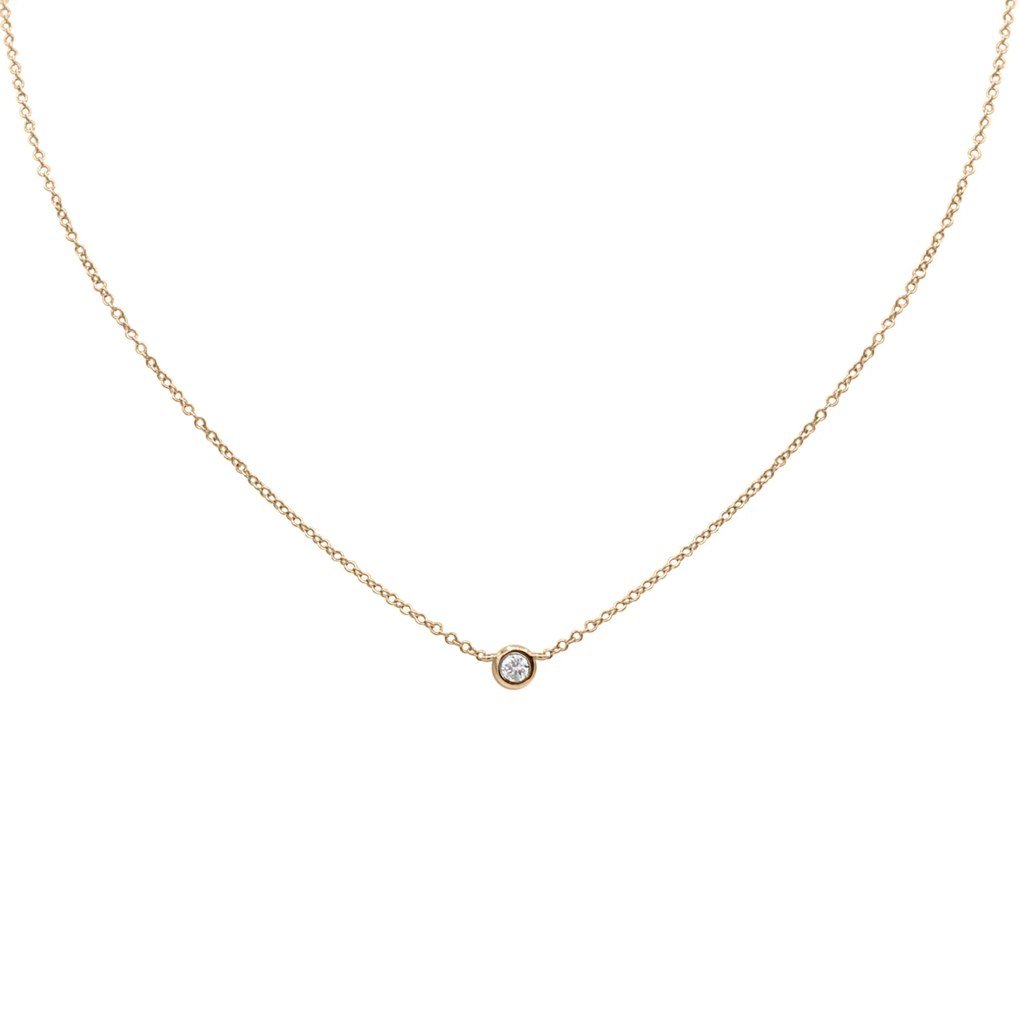 Petite Round Bezel Necklace