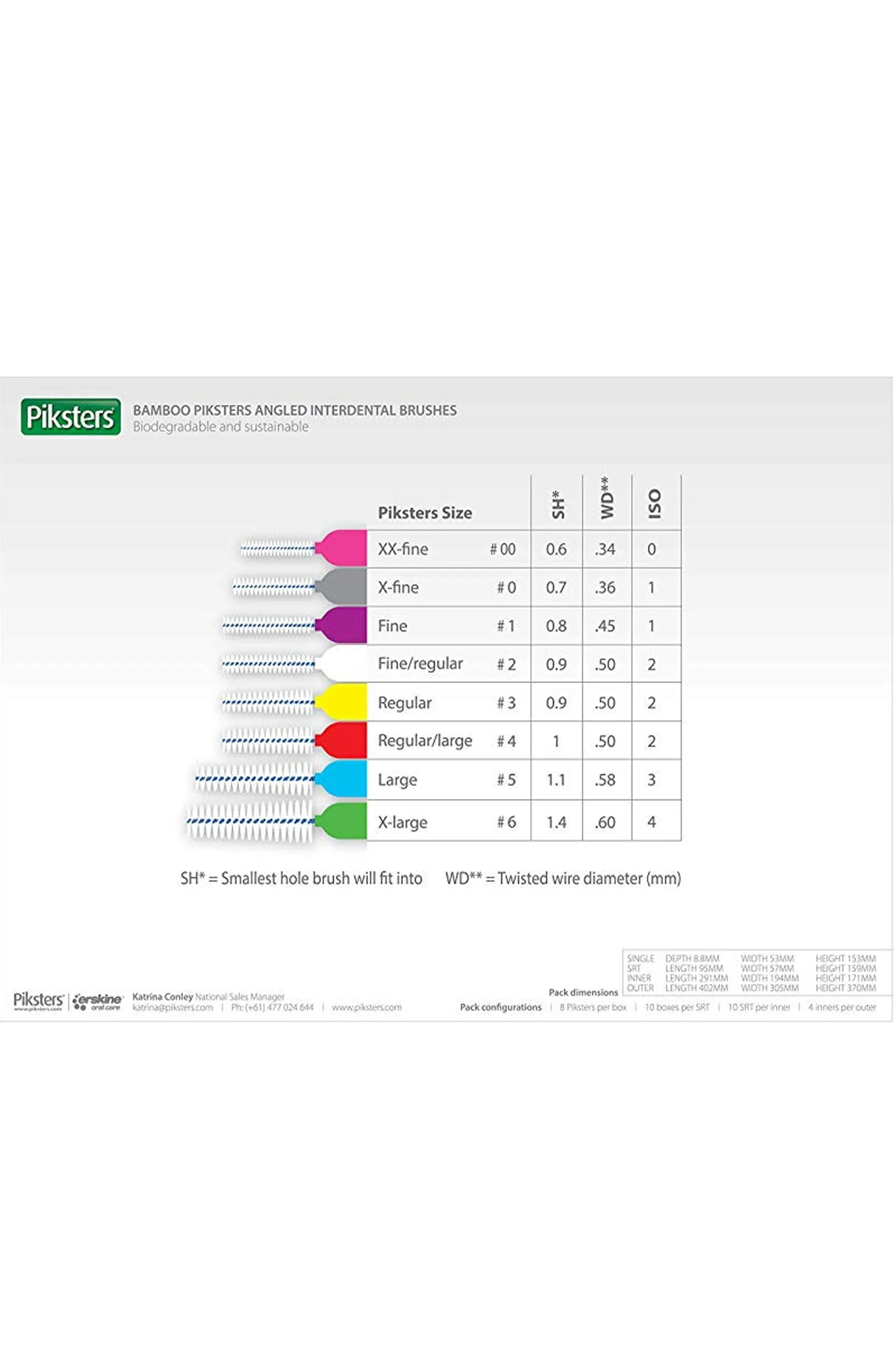 PIKSTERS Bamboo White size 2 -  8 Pack
