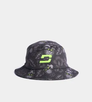 PINEAPPLE SKULLZ BUCKET HAT - BLACK / LIME