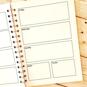 Planner / Diary / Journal- A4 or A5 Spiral Bound with 60 pages