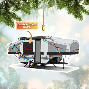 Popup Camper - Custom Shaped Ornament 96