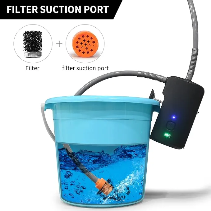 Portable Camping Shower Set, Built-in 4400mAh,USB Rechargeable Waterproof Battery Shower Pump Collapsible Bucket for Family Camp Hiking Backpacking Travel Beach Pet Flowering, Outdoor Water System