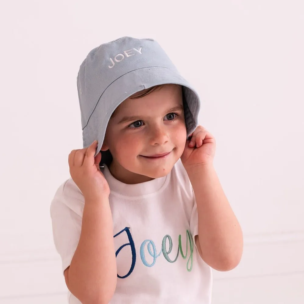 Powder Blue Personalised Bucket Hat