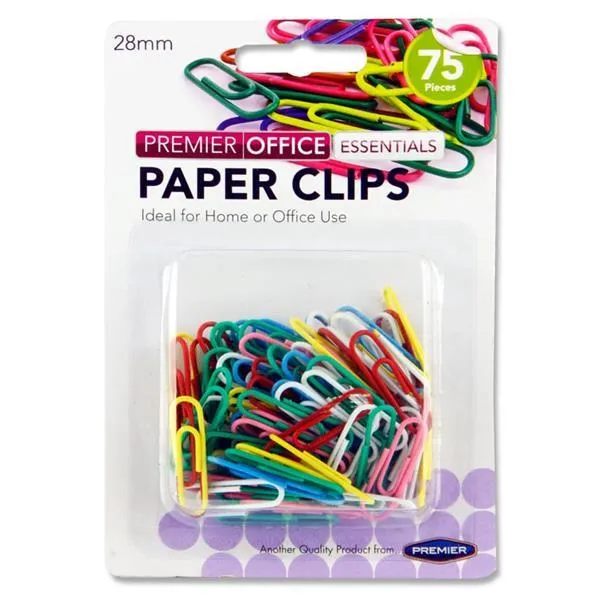 Premier Office - 75 x 28mm Coloured Paper Clips