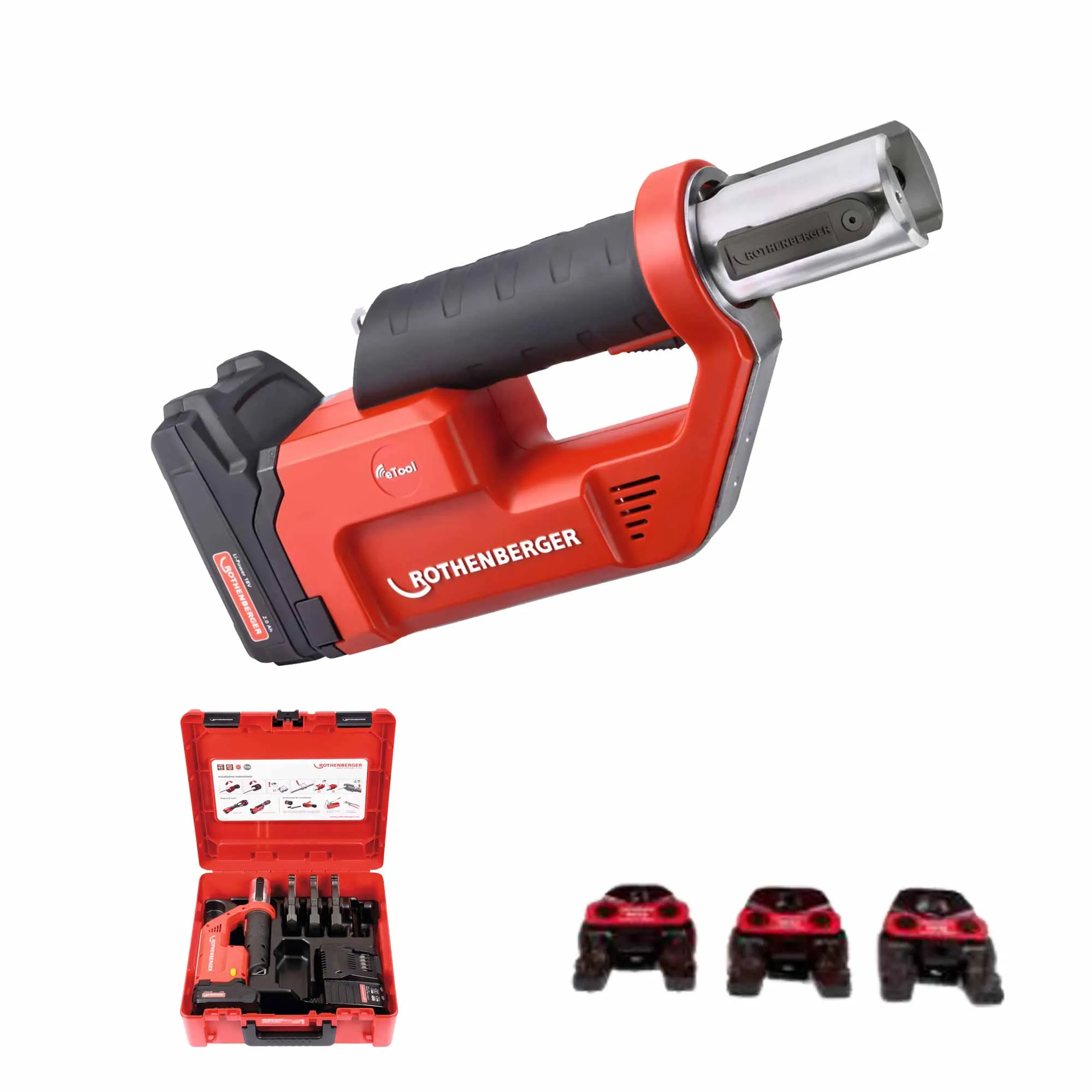Pressatrice Rothenberger Romax Compact TT 18V 2Ah   set 3 Ganasce