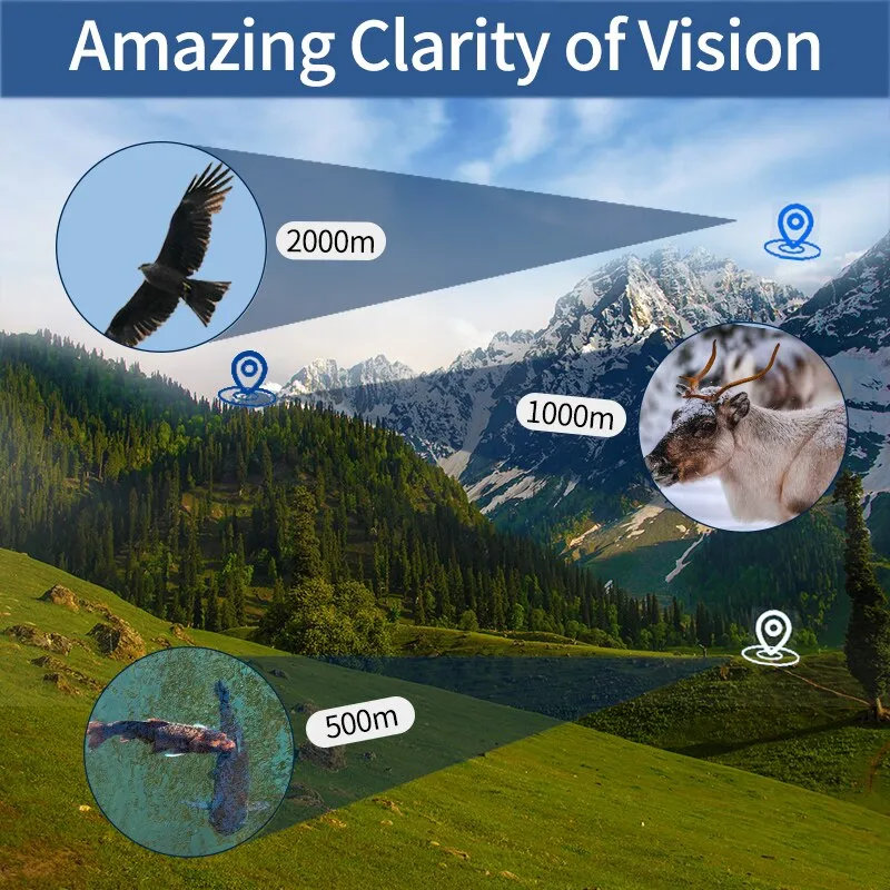 Professional Monocular Powerful Binoculars Long Range HD Telescope Bak4 Zoom Portable Low Night Vision Military Hunting Tourism