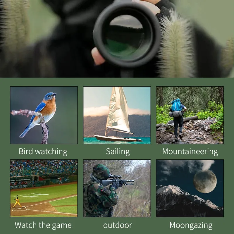 Professional Monocular Powerful Binoculars Long Range HD Telescope Bak4 Zoom Portable Low Night Vision Military Hunting Tourism