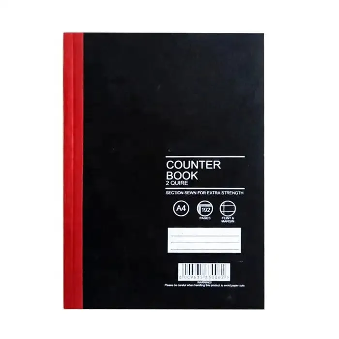 PSD 192 Page A4 2 Quire Feint & Margin Counter Book