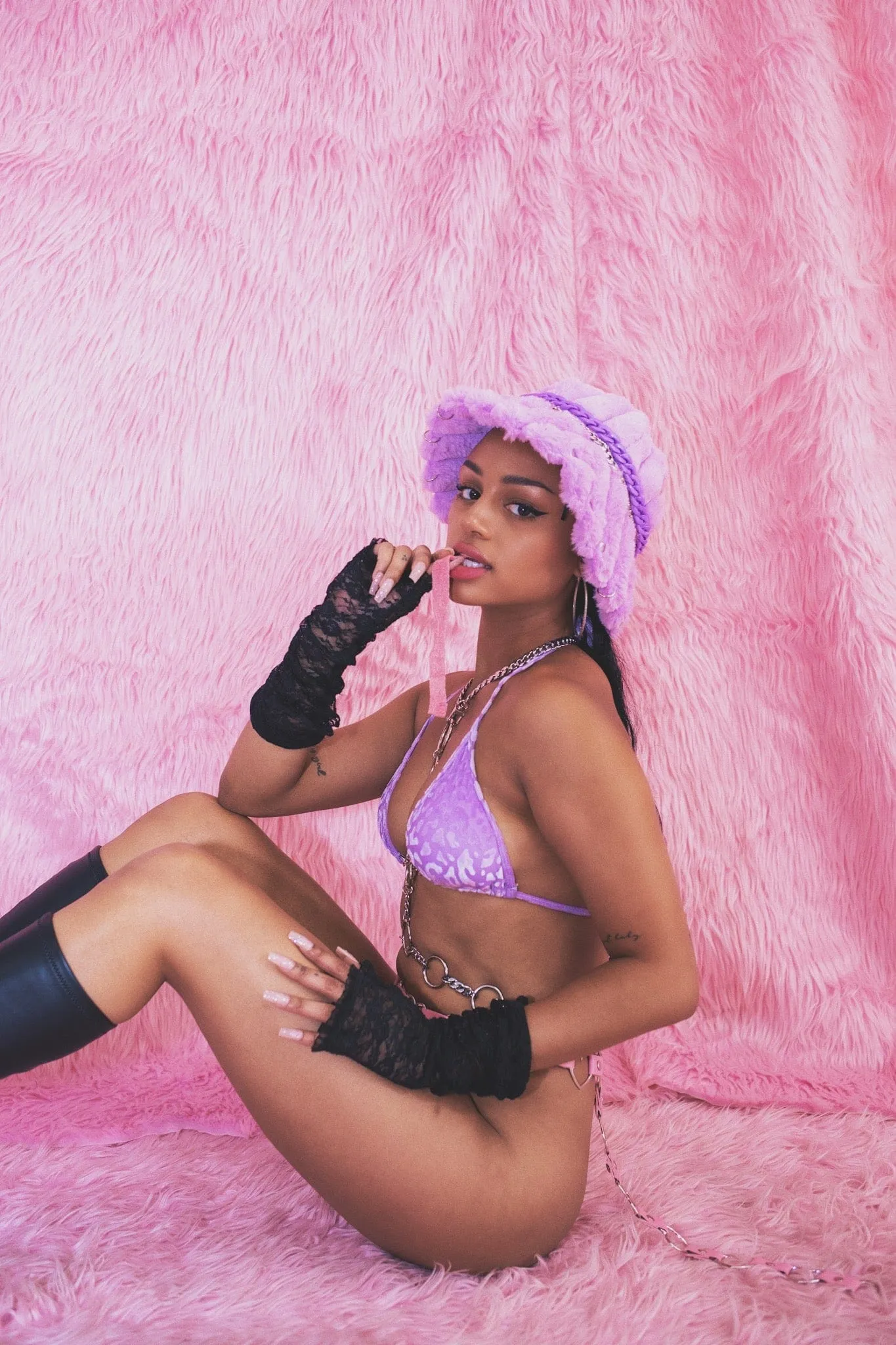 Purple Gum Drop Plush Bucket