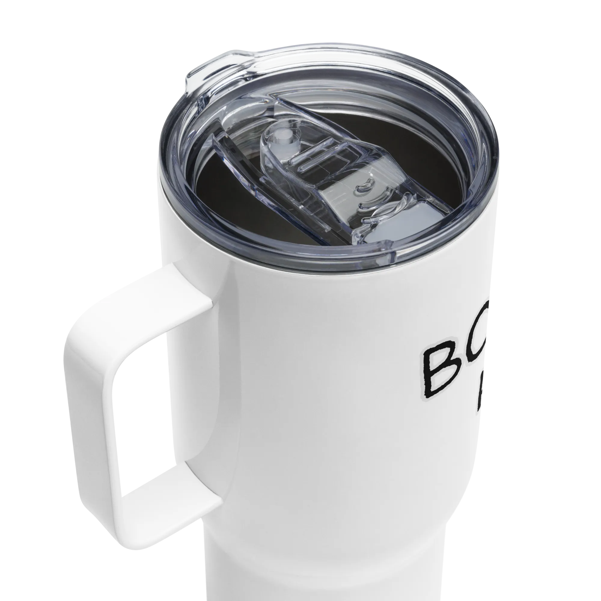 "Bourbon Helps" Travel mug with Handle
