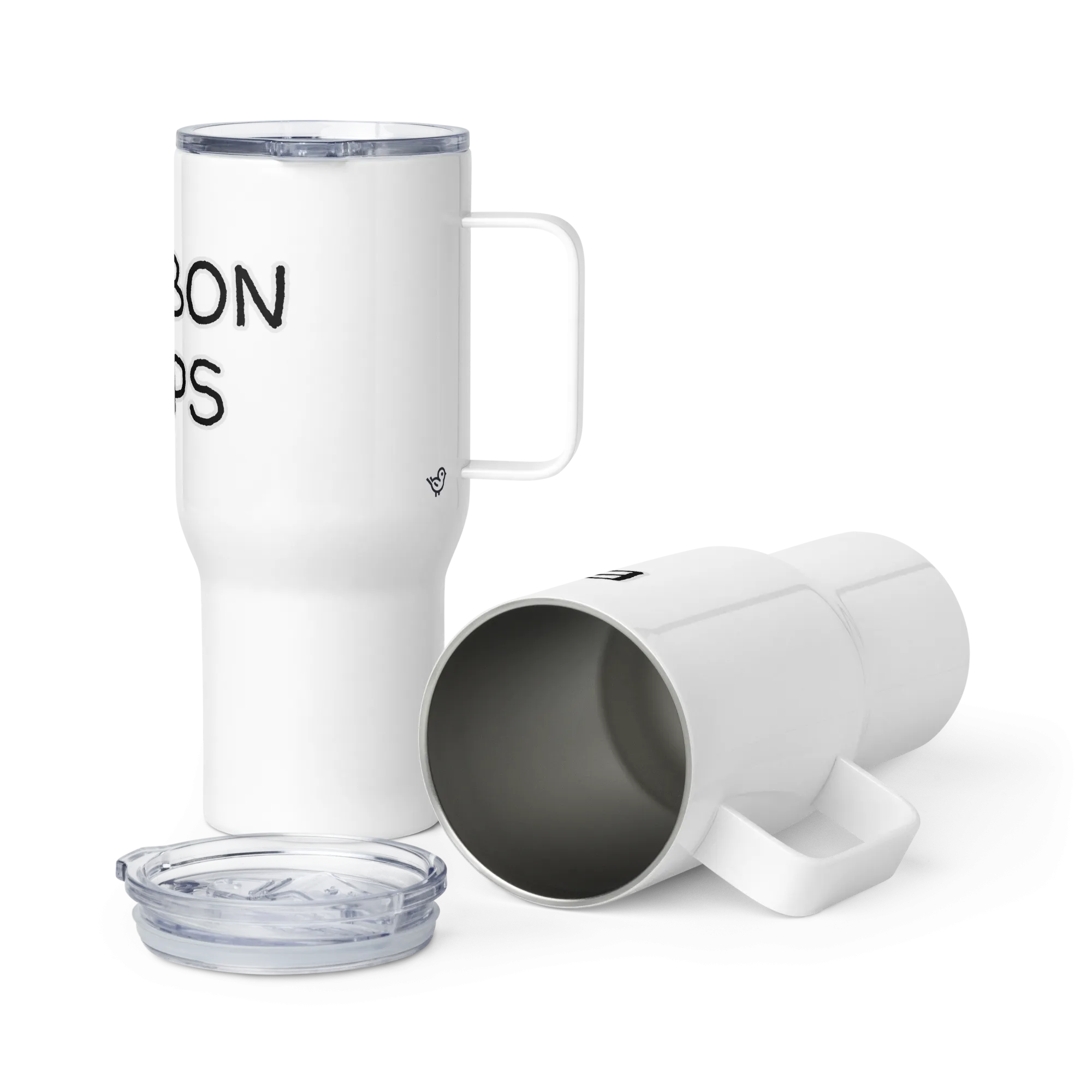 "Bourbon Helps" Travel mug with Handle