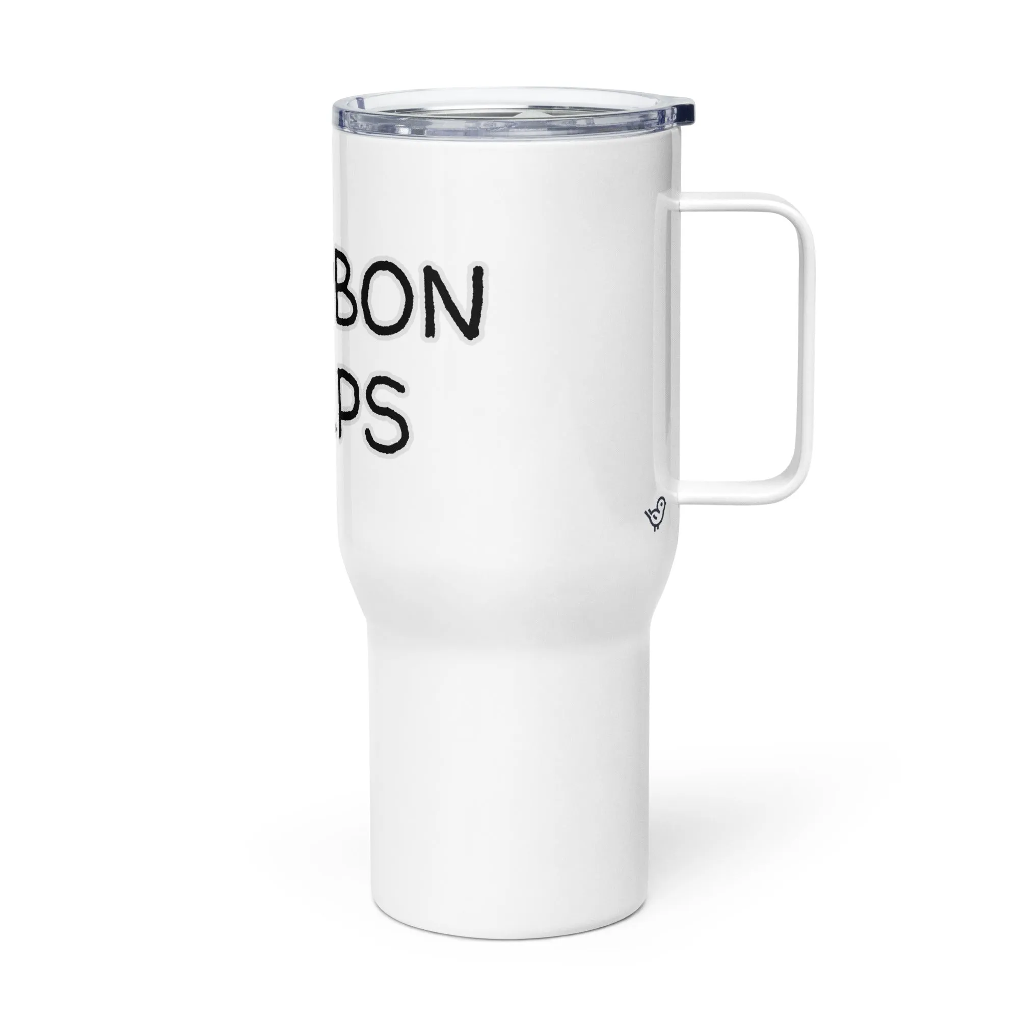 "Bourbon Helps" Travel mug with Handle