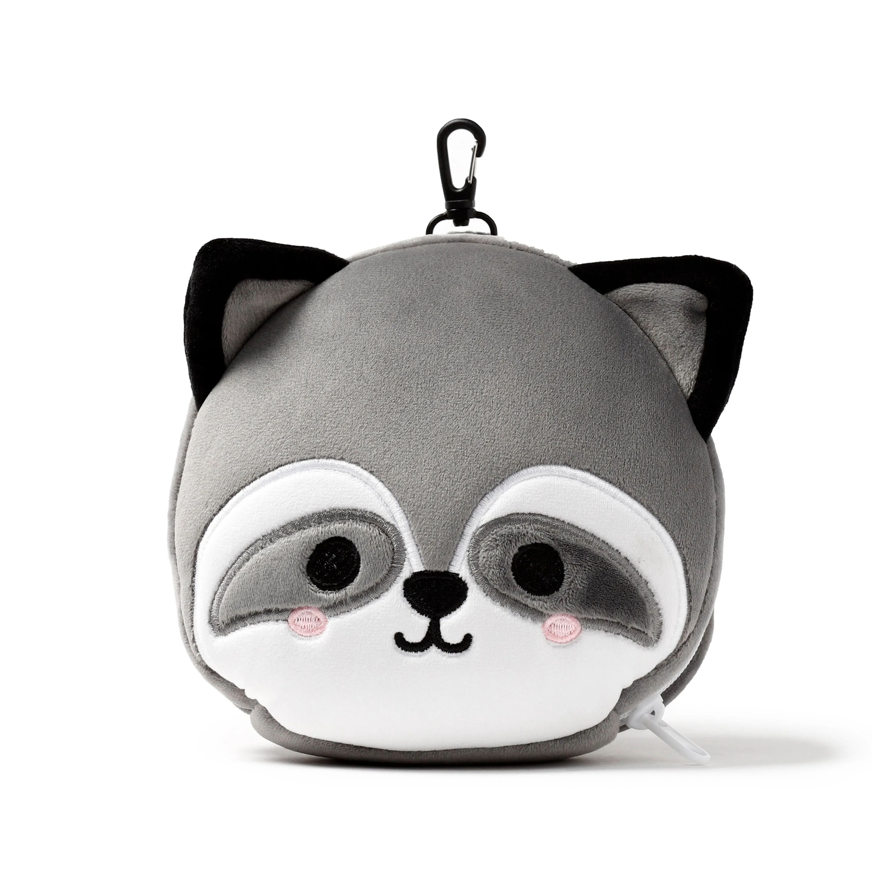 Raccoon Relaxeazzz Plush Round Travel Pillow & Eye Mask Set