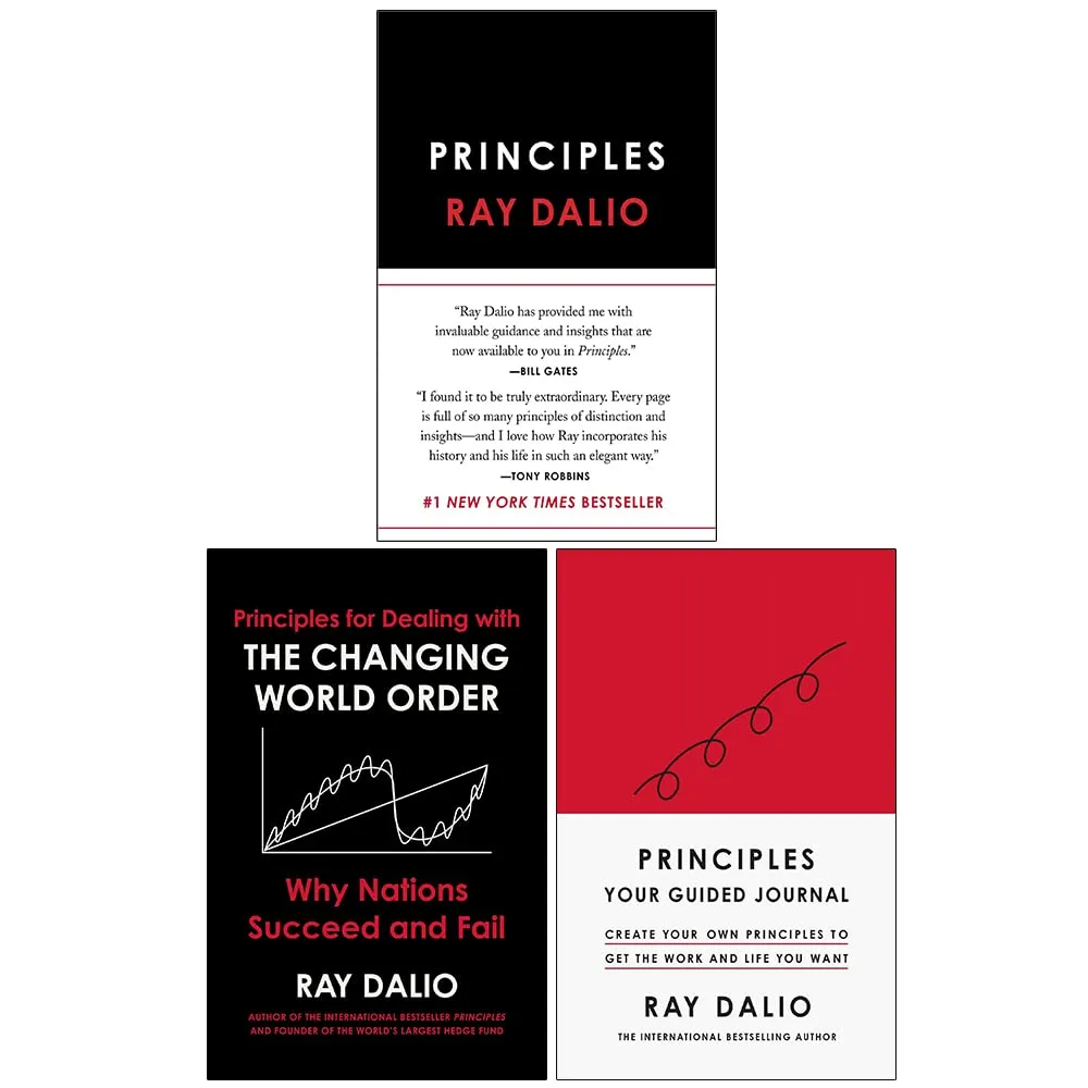 Ray Dalio Collection 3 Books Set Principles Life Work, Principles for Dealing with the Changing World Order