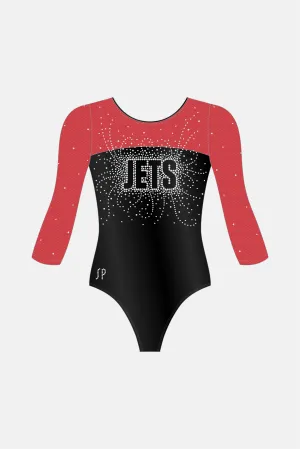 Red Black Rita 3/4 Slv Leotard