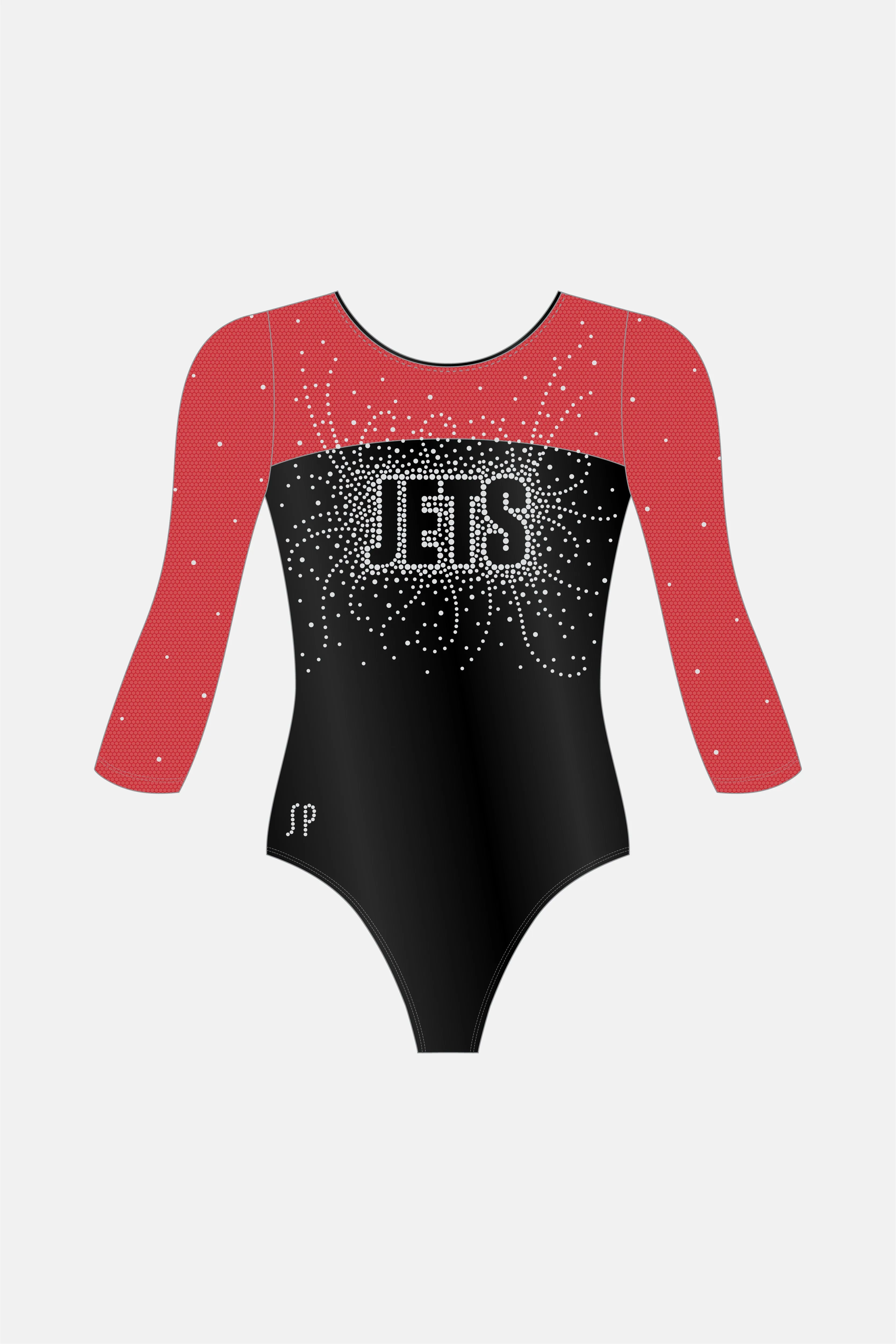 Red Black Rita 3/4 Slv Leotard