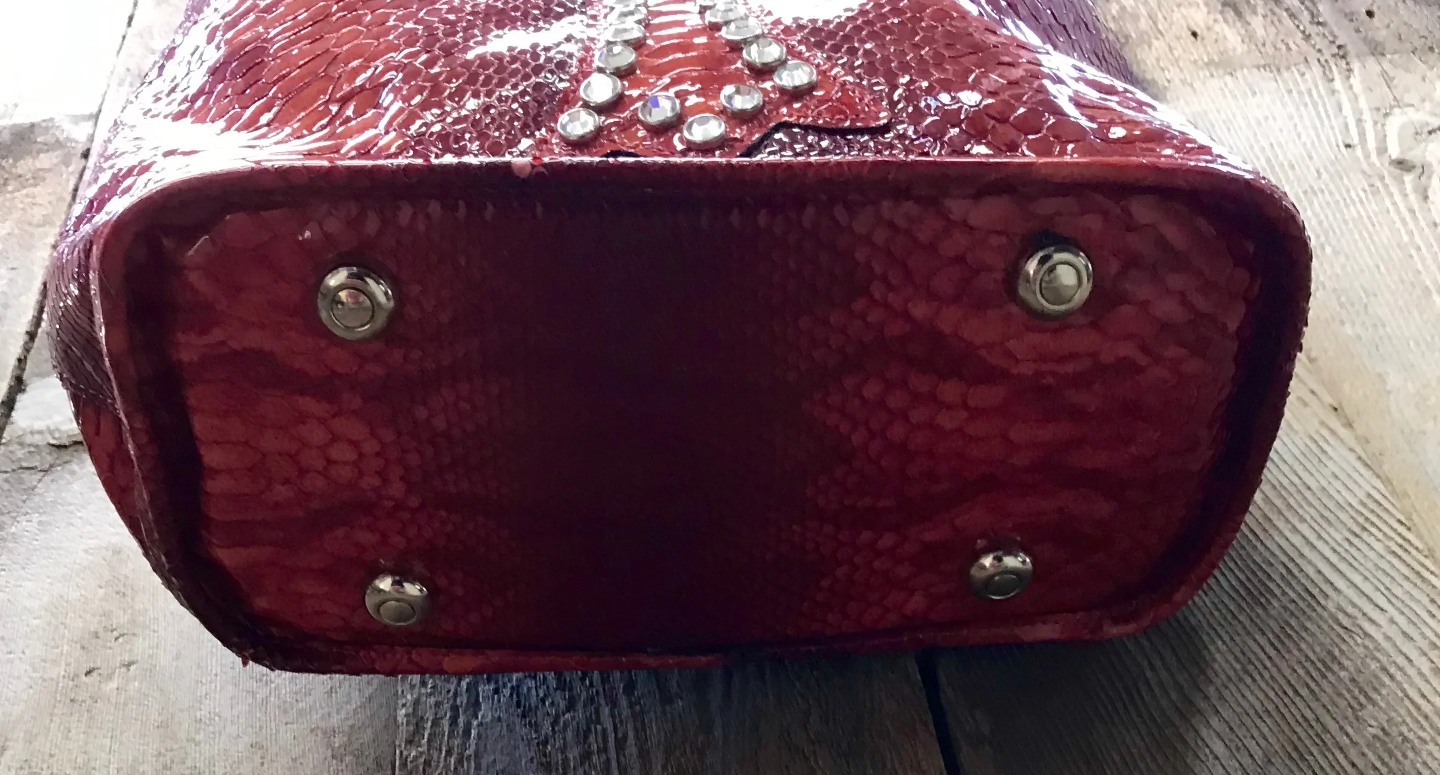 Red Croc With Swarovski Crystal Cross