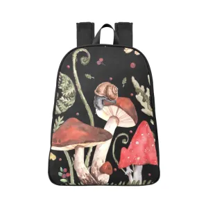 Red Mushrooms Backpack, Boho Bookbag (Select Size), Canvas Back pack, Witchy backpack, cottagecore