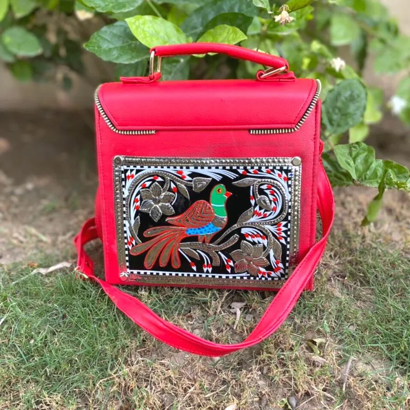 Red Personalized Truck Art Handbag
