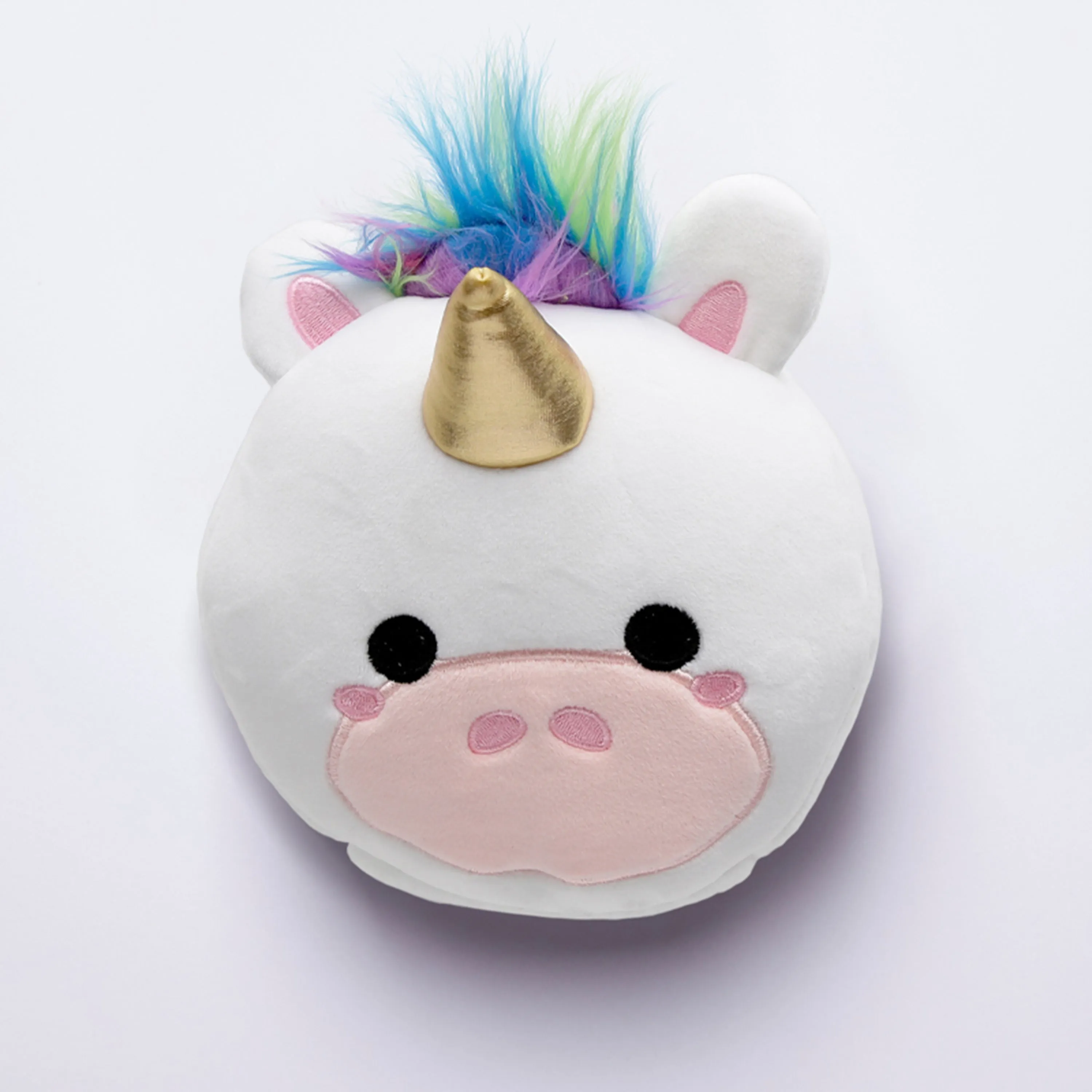 Relaxeazzz Unicorn Round Plush Travel Pillow & Eye Mask