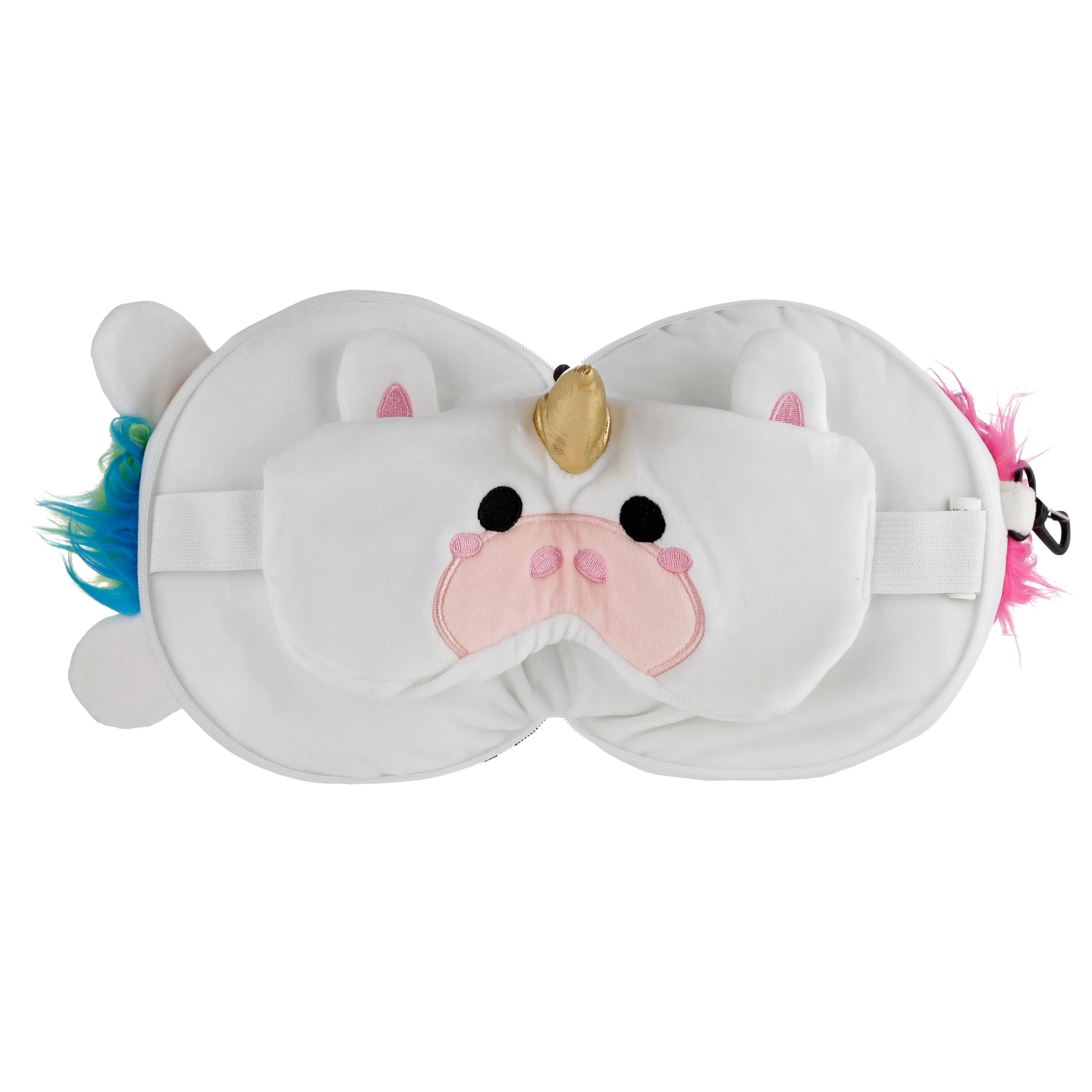 Relaxeazzz Unicorn Round Plush Travel Pillow & Eye Mask