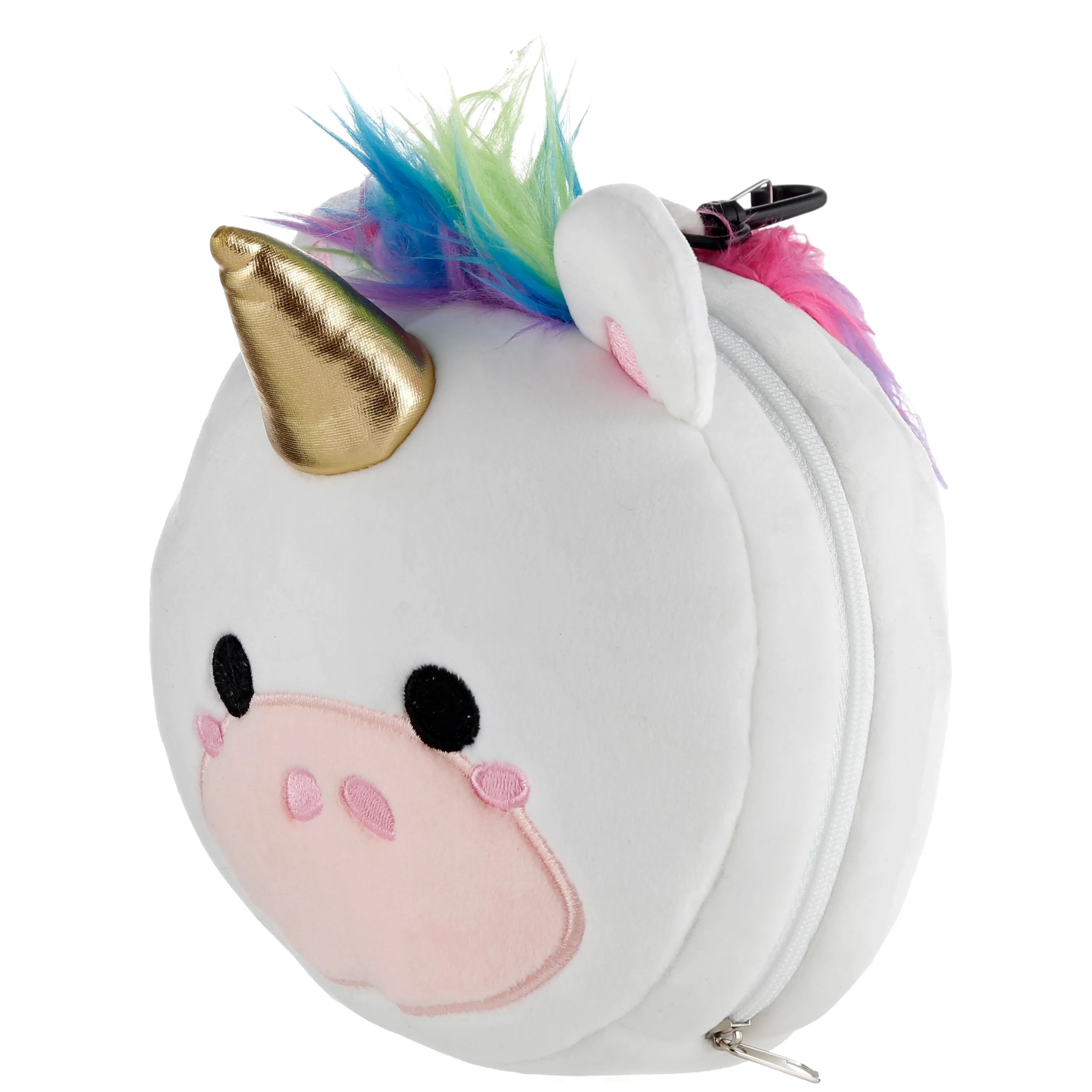 Relaxeazzz Unicorn Round Plush Travel Pillow & Eye Mask