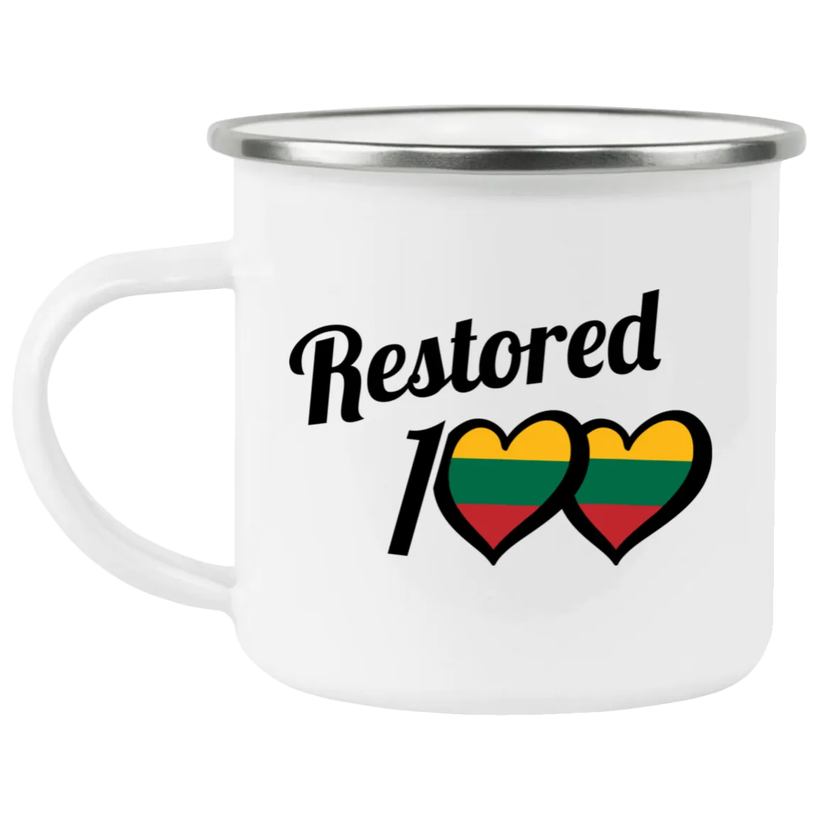 Restored 100 - 12 oz. Enamel Camping Mug