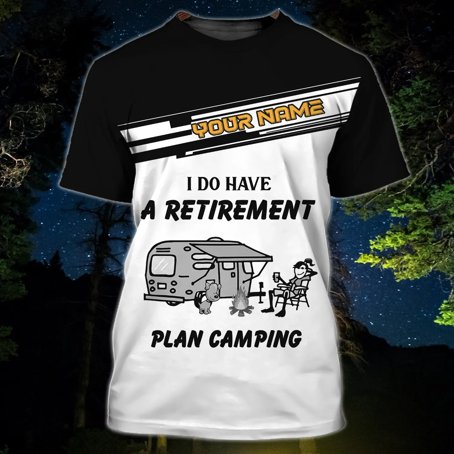 Retirement Camping - Personalized Name 3D T Shirt - ATM2K