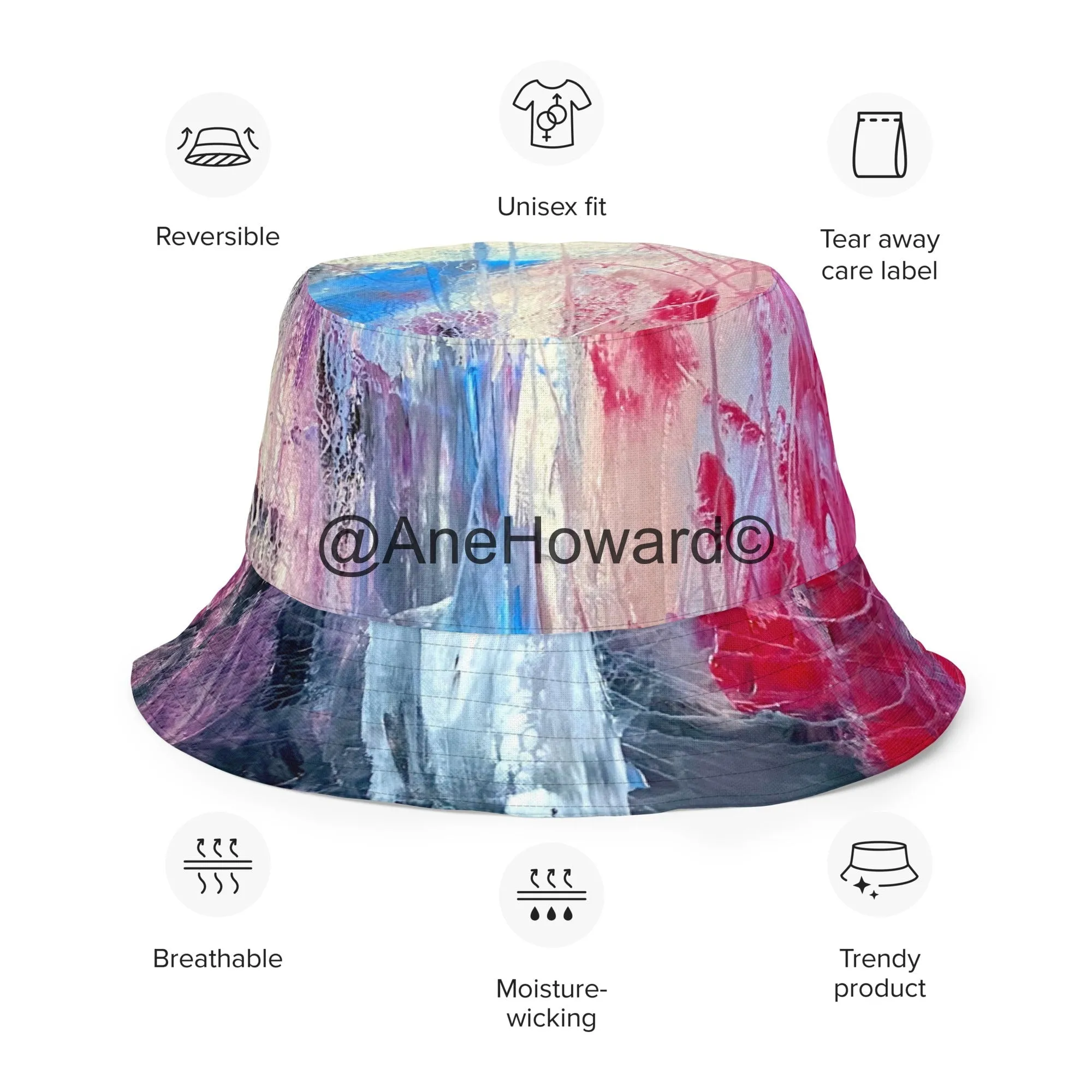 Reversible Bucket Hat Abstract Sailing