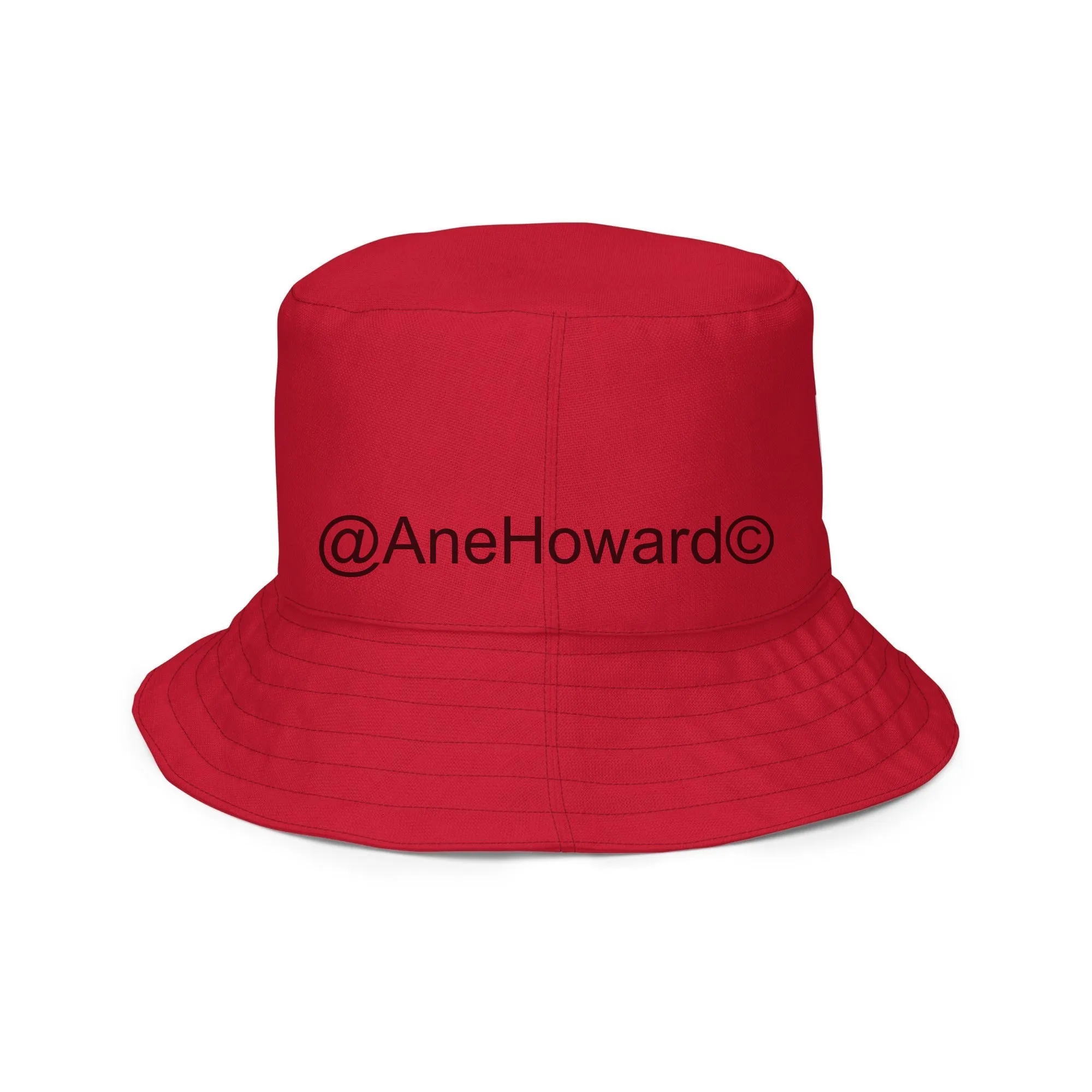 Reversible bucket Hat Zebra Cherry Red