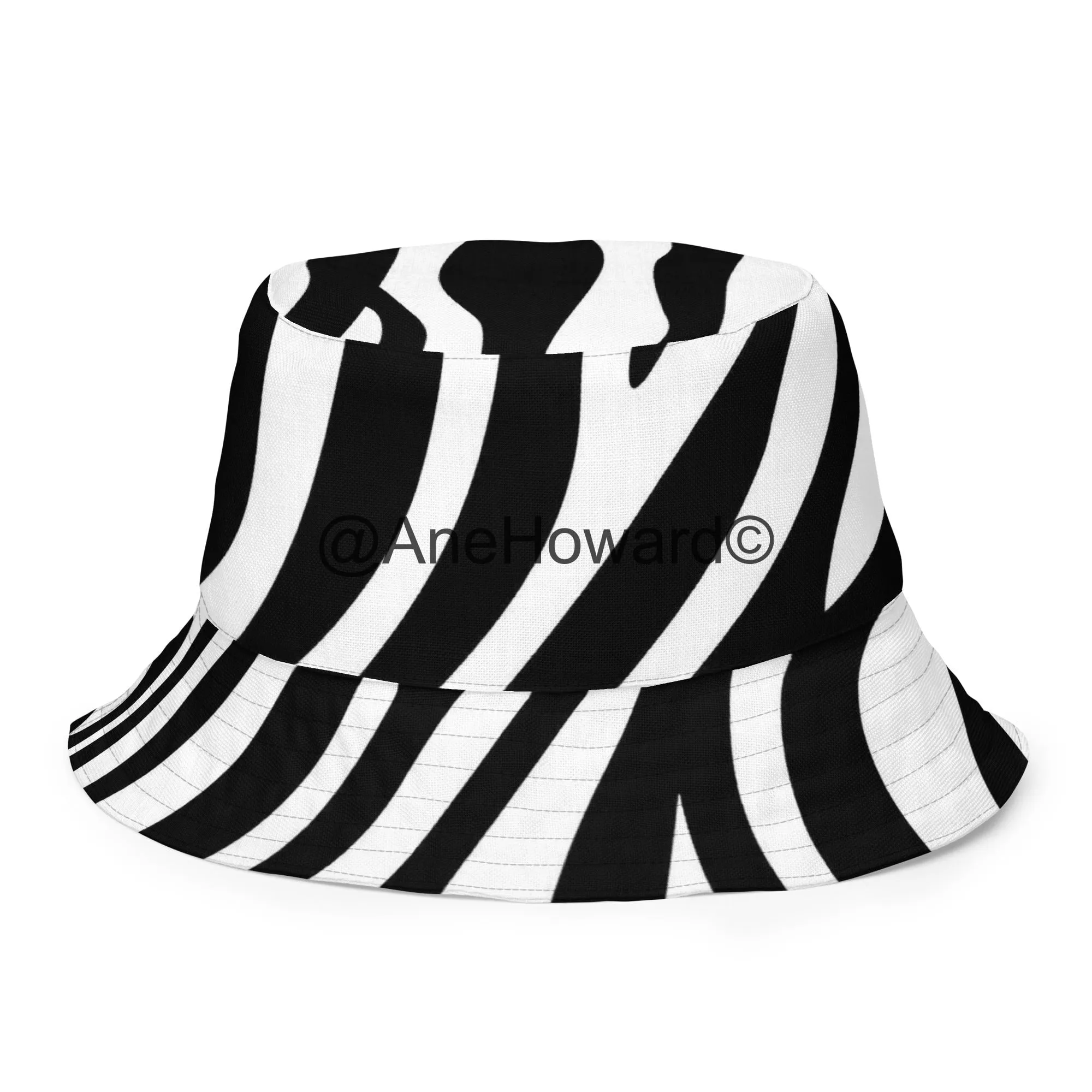 Reversible bucket Hat Zebra Cherry Red