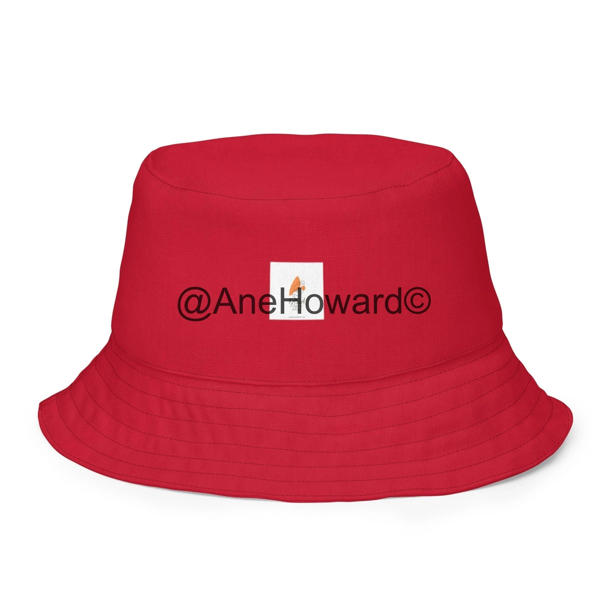 Reversible bucket Hat Zebra Cherry Red