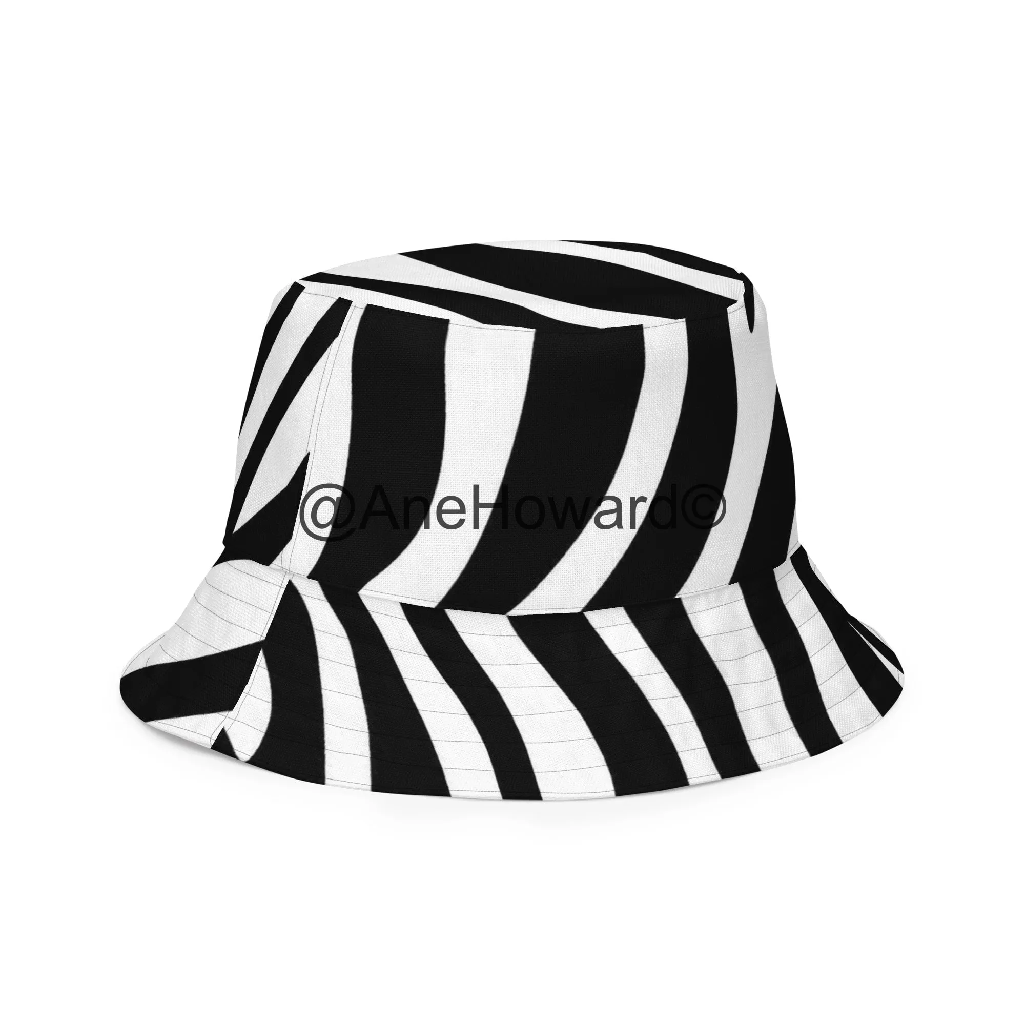 Reversible bucket Hat Zebra Cherry Red