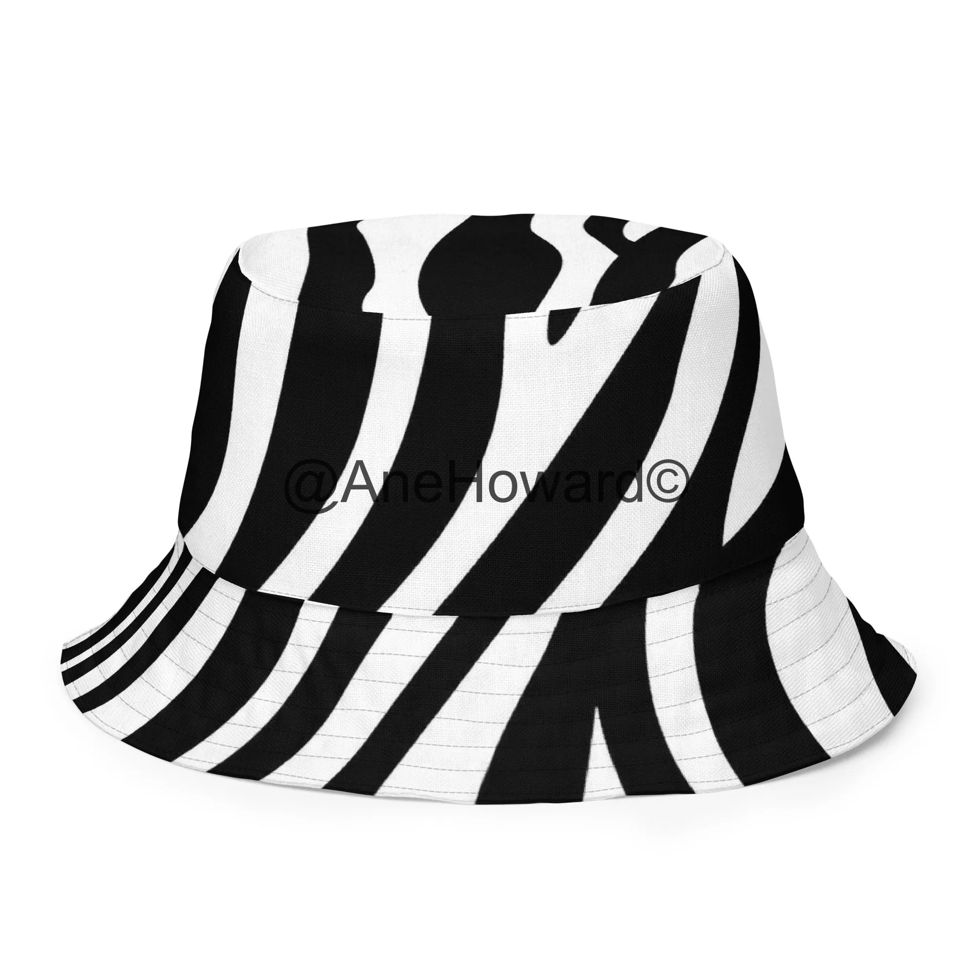 Reversible bucket Hat Zebra Cherry Red