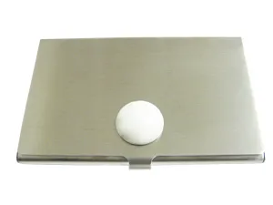 Round White Howlite Gemstone Business Card Holder