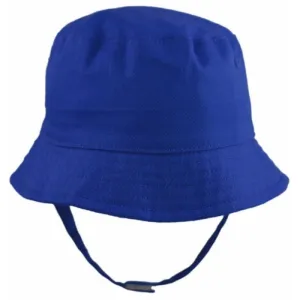Royal Blue Plain Bucket Hat With Chin Strap