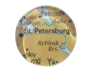 Saint Petersburg Russia Map Pendant Magnet