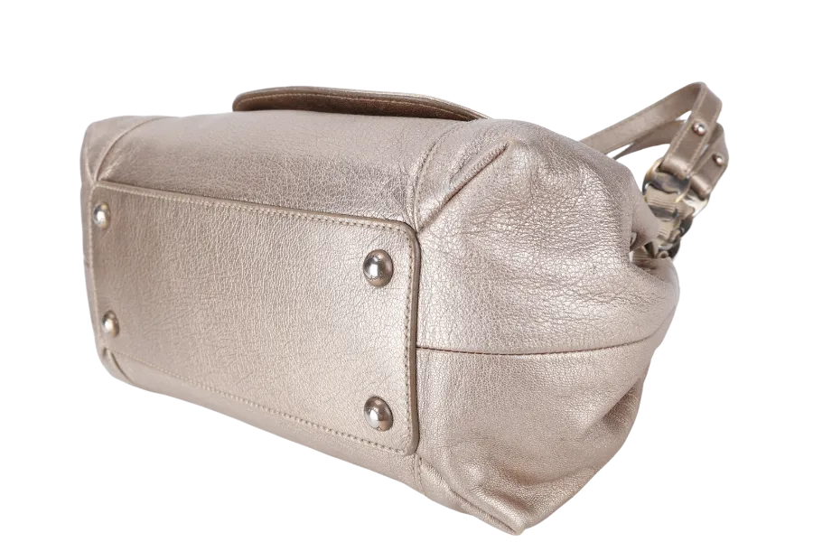 SALVATORE FERRAGAMO VARA GOLDEN HANDBAG LEATHER GOLD HARDWARE NO DUST COVER