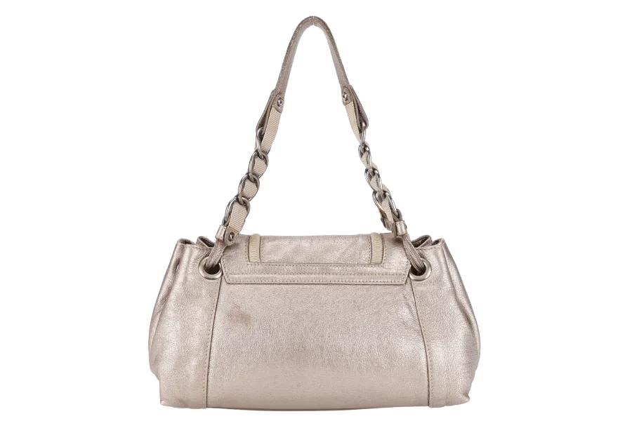 SALVATORE FERRAGAMO VARA GOLDEN HANDBAG LEATHER GOLD HARDWARE NO DUST COVER