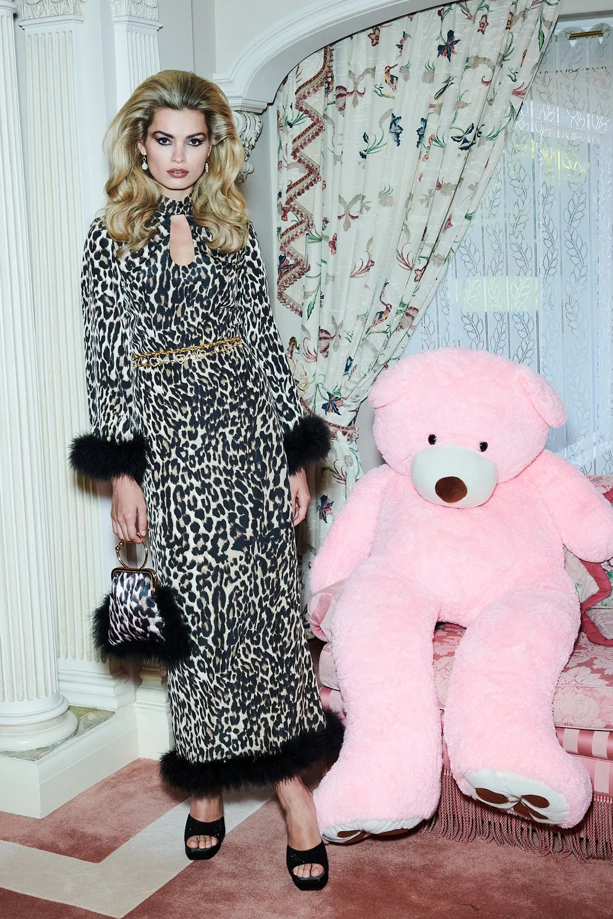 SAMPLE SALE Ivy Satin Leopard Mini Handbag
