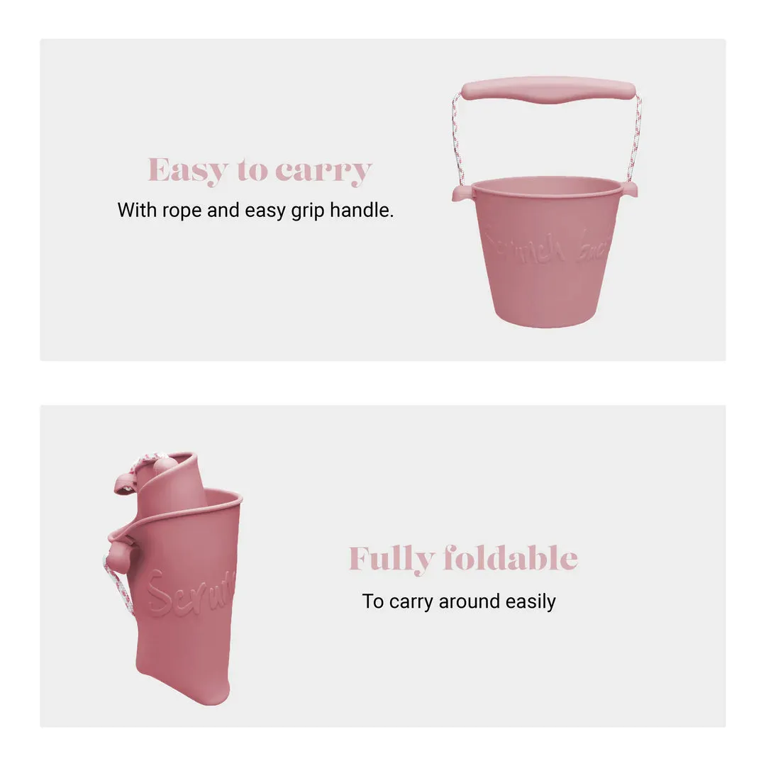 Scrunch Silicone Bucket Dusty Rose - Roll it, Fold it, Scrunch it!