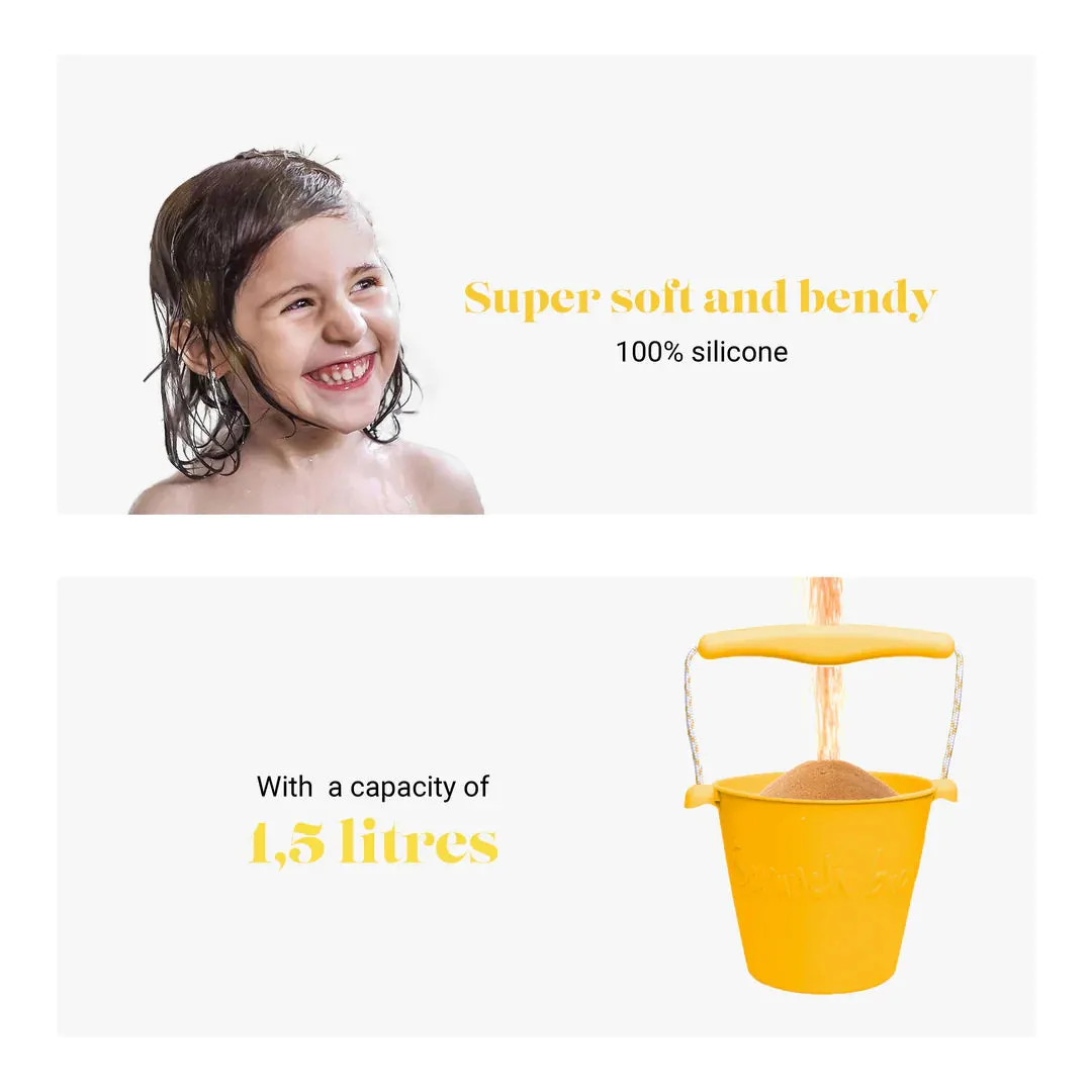 Scrunch Silicone Bucket Mustard - Roll it, Fold it, Scrunch it!