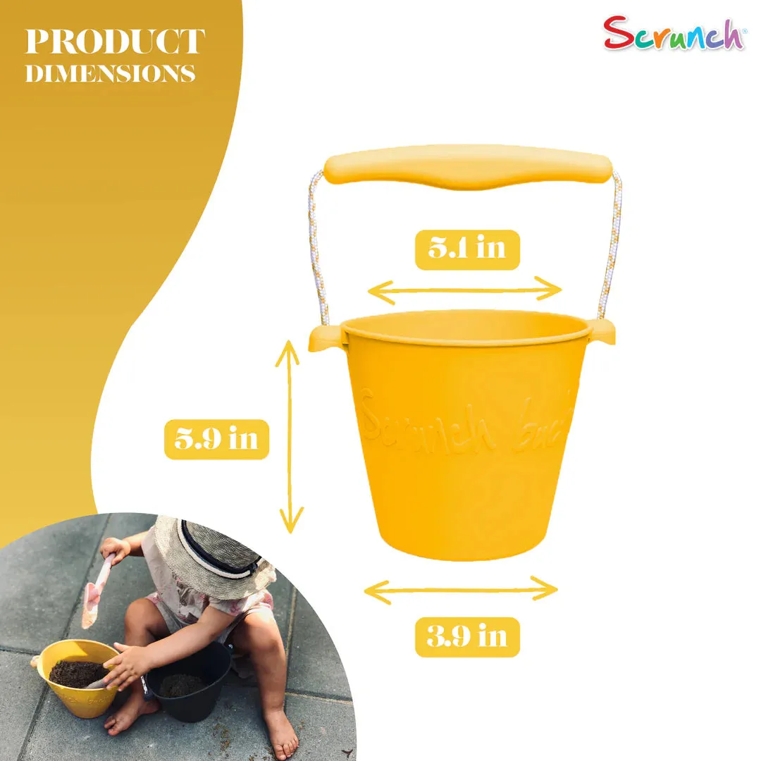 Scrunch Silicone Bucket Mustard - Roll it, Fold it, Scrunch it!
